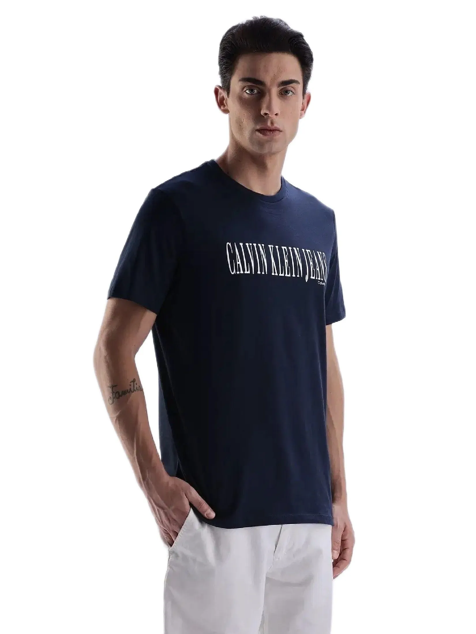 CALVIN KLEIN Men's Regular Fit Graphic Classic T-Shirt Navy Blue CALVIN KLEIN Men's Regular Fit Graphic Classic T-Shirt Navy Blue