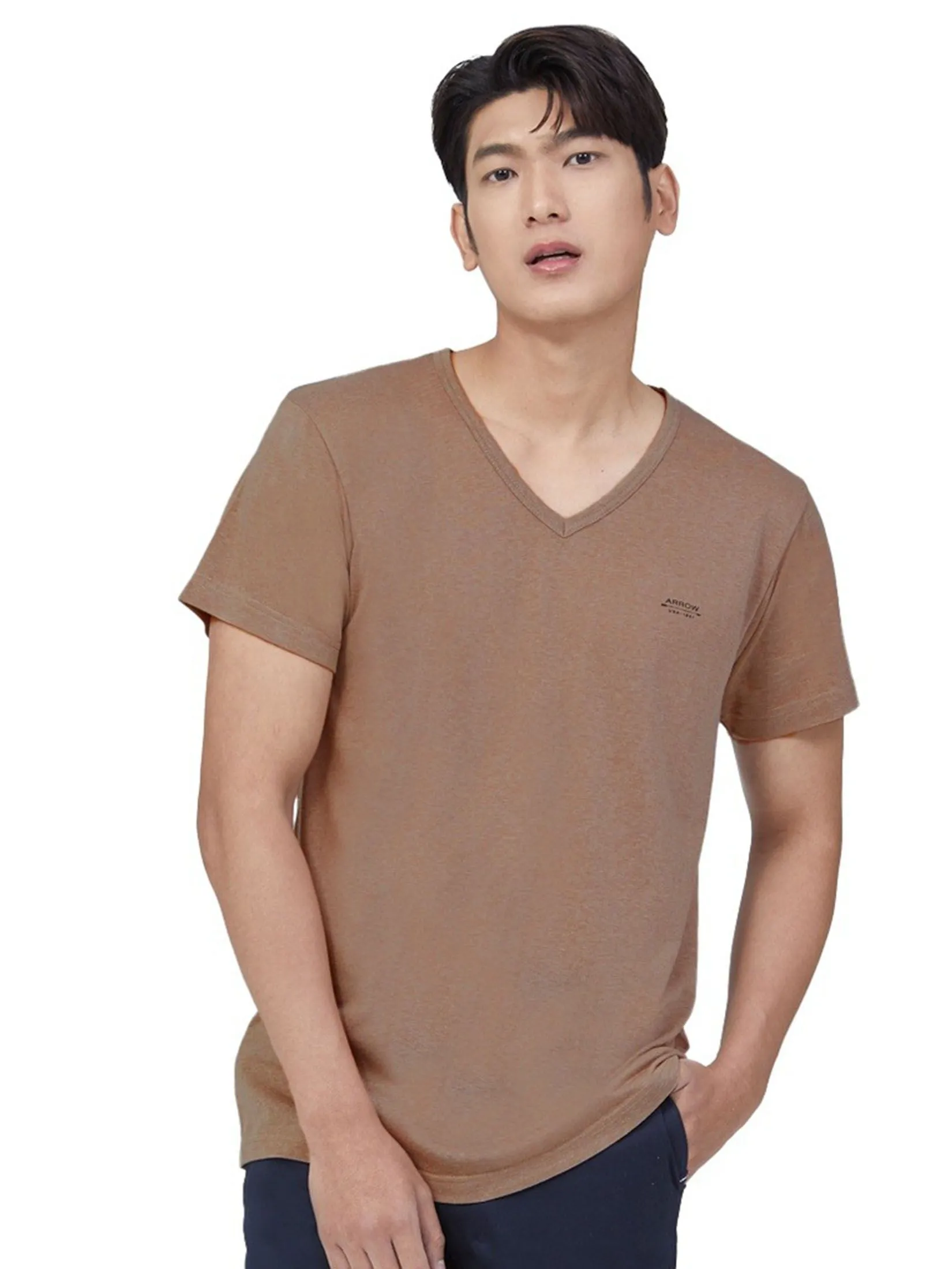 ARROW Inner T-Shirt V-Neck Brown, Model: MXWV91E ARROW Inner T-Shirt V-Neck Brown, Model: MXWV91E