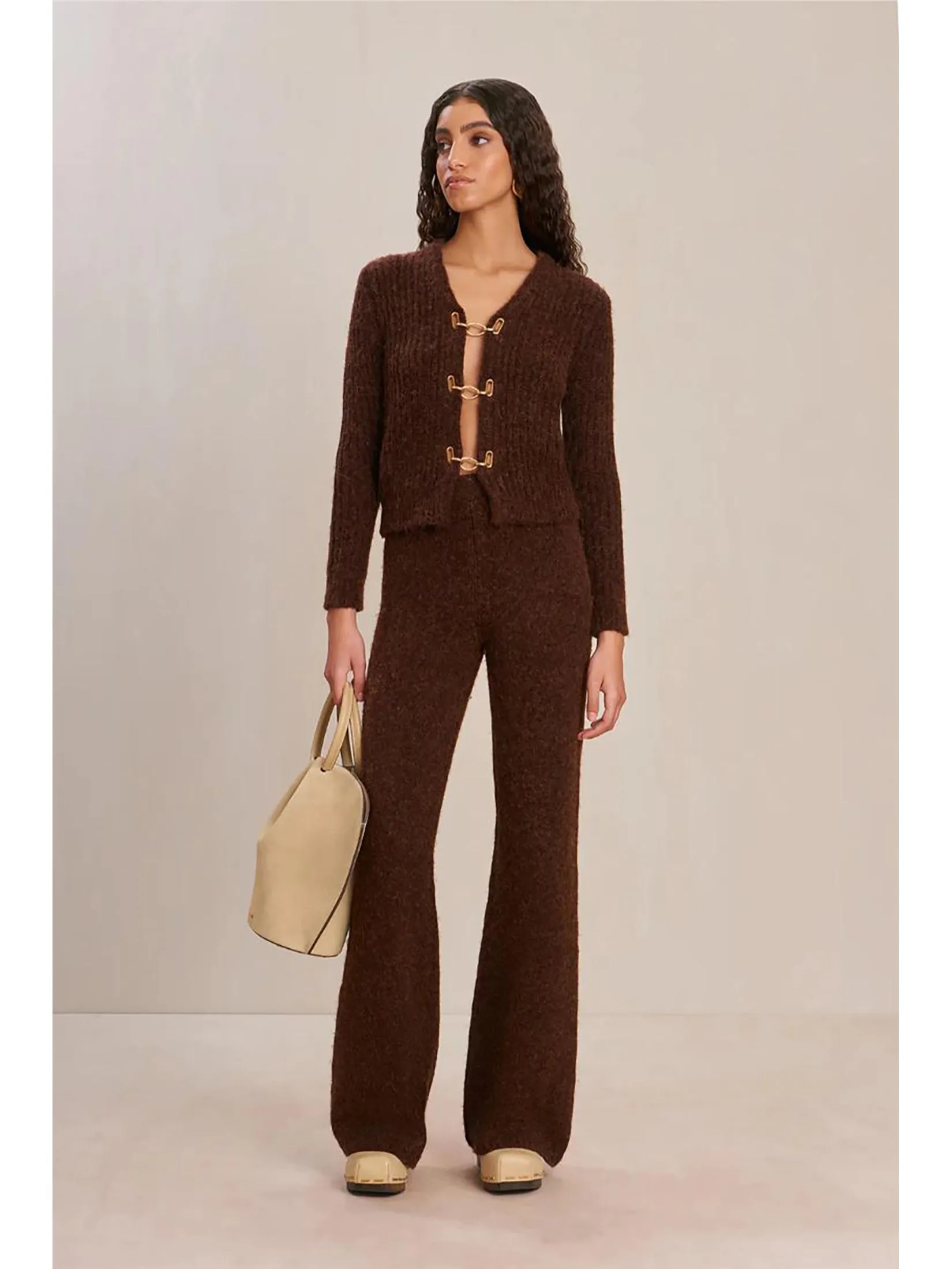 CULT GAIA Women Pant Antico Knit Brown CULT GAIA Women Pant Antico Knit Brown