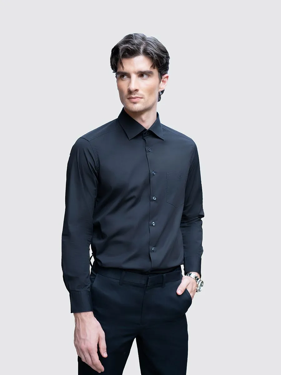 ARROW SPANDEX LONG SLEEVE SHIRT Smart Fit Black Color ARROW SPANDEX LONG SLEEVE SHIRT Smart Fit Black Color