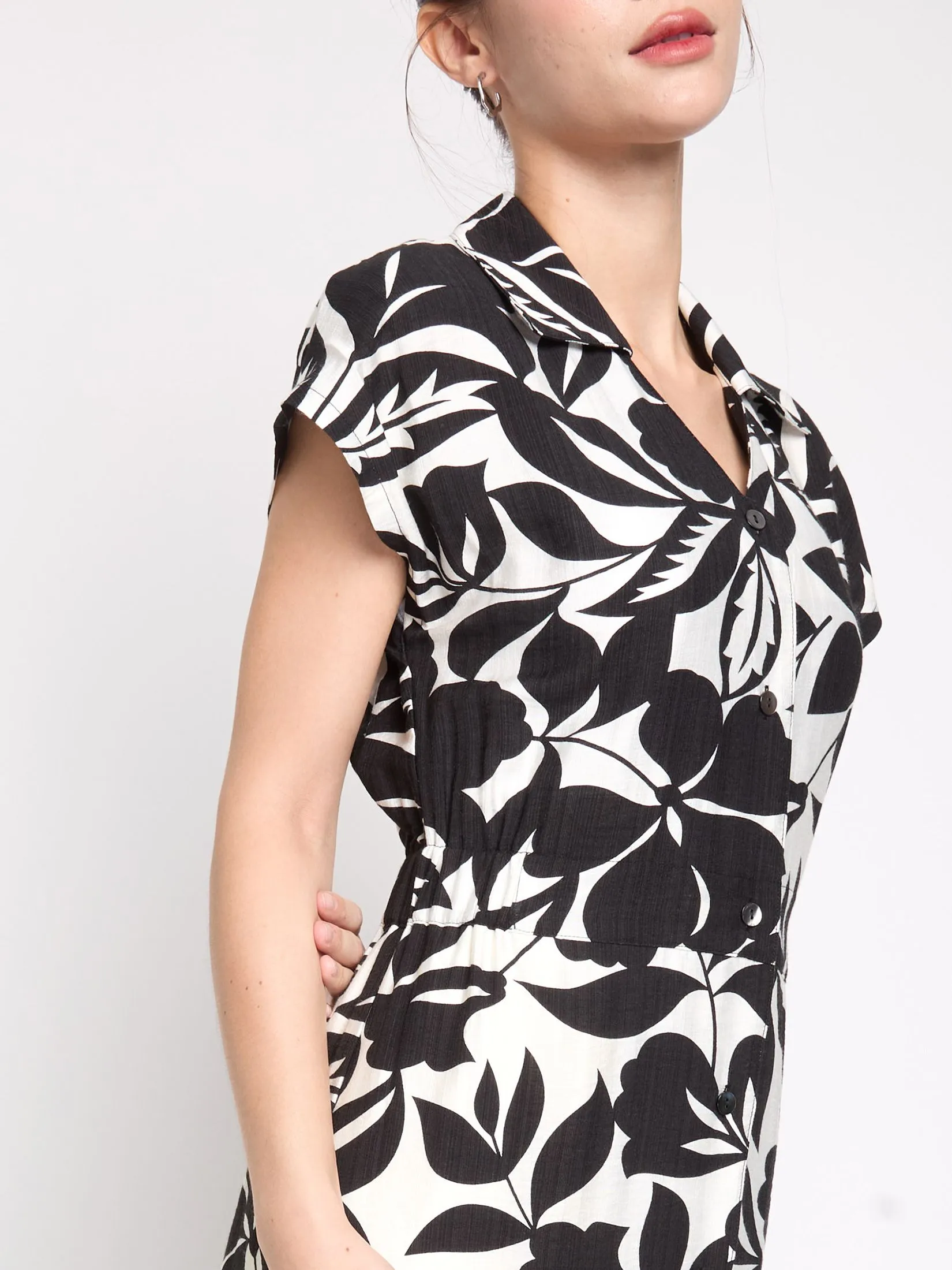 FOF Women Dress Button-Front Flare FOF Women Dress Button-Front Flare