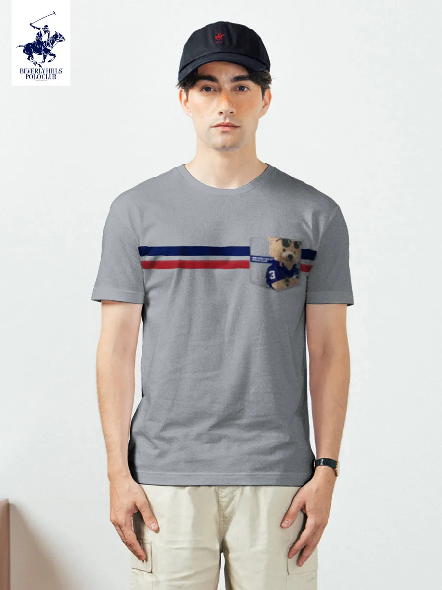 BEVERLY HILLS POLO CLUB Grey Unisex T-Shirt REGULAR-FIT Model BNSR164