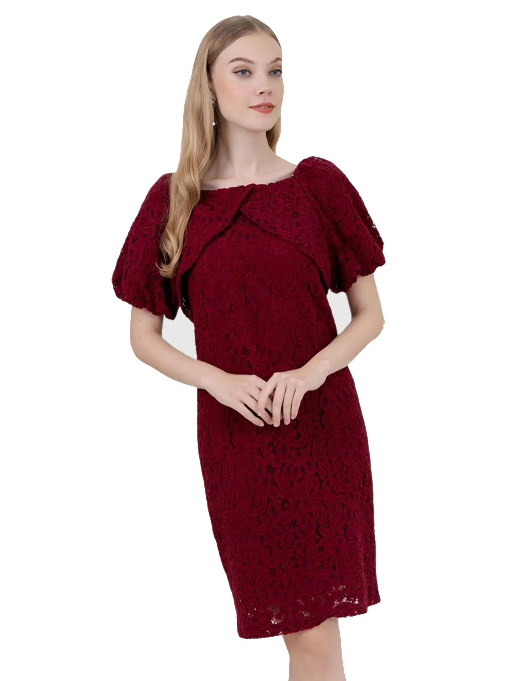 VERONIQA Women Dress Hannah Lace Red VERONIQA Women Dress Hannah Lace Red
