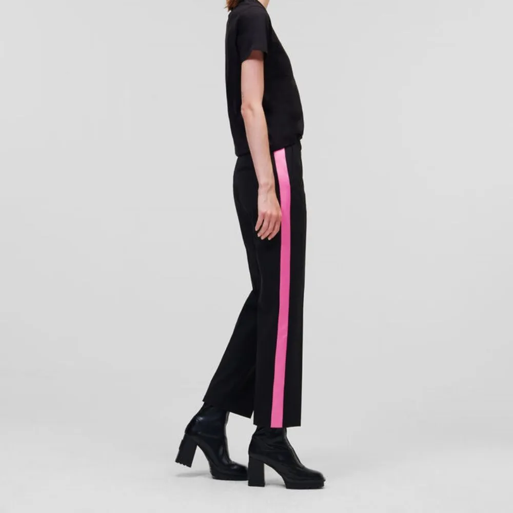 KARL LAGERFELD COLOUR-POP TAILORED PANTS BLACK KARL LAGERFELD COLOUR-POP TAILORED PANTS BLACK