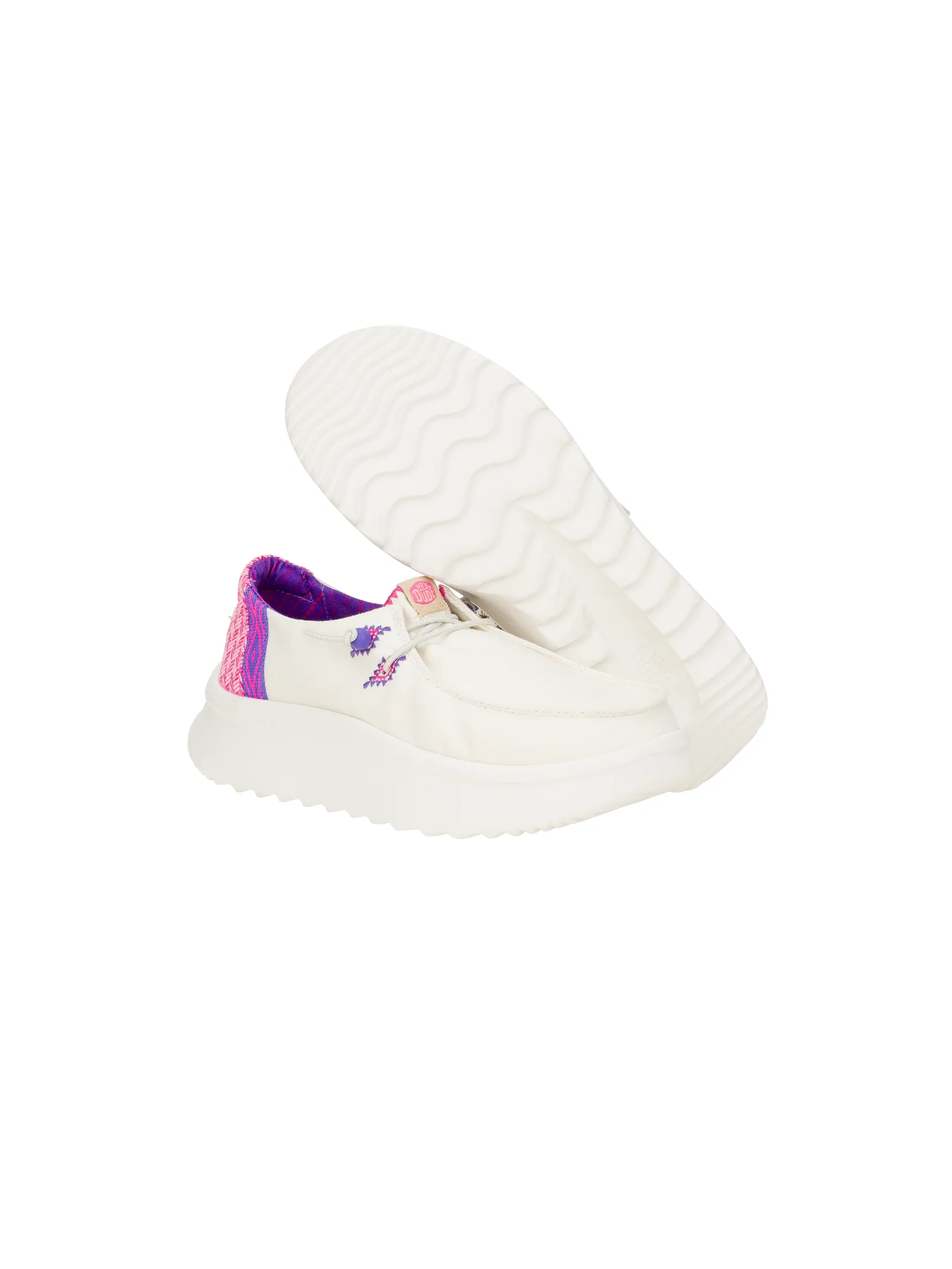 HEYDUDE WENDY PEAK CHAMBRAY WOVEN - WHITE/PINK HEYDUDE WENDY PEAK CHAMBRAY WOVEN - WHITE/PINK