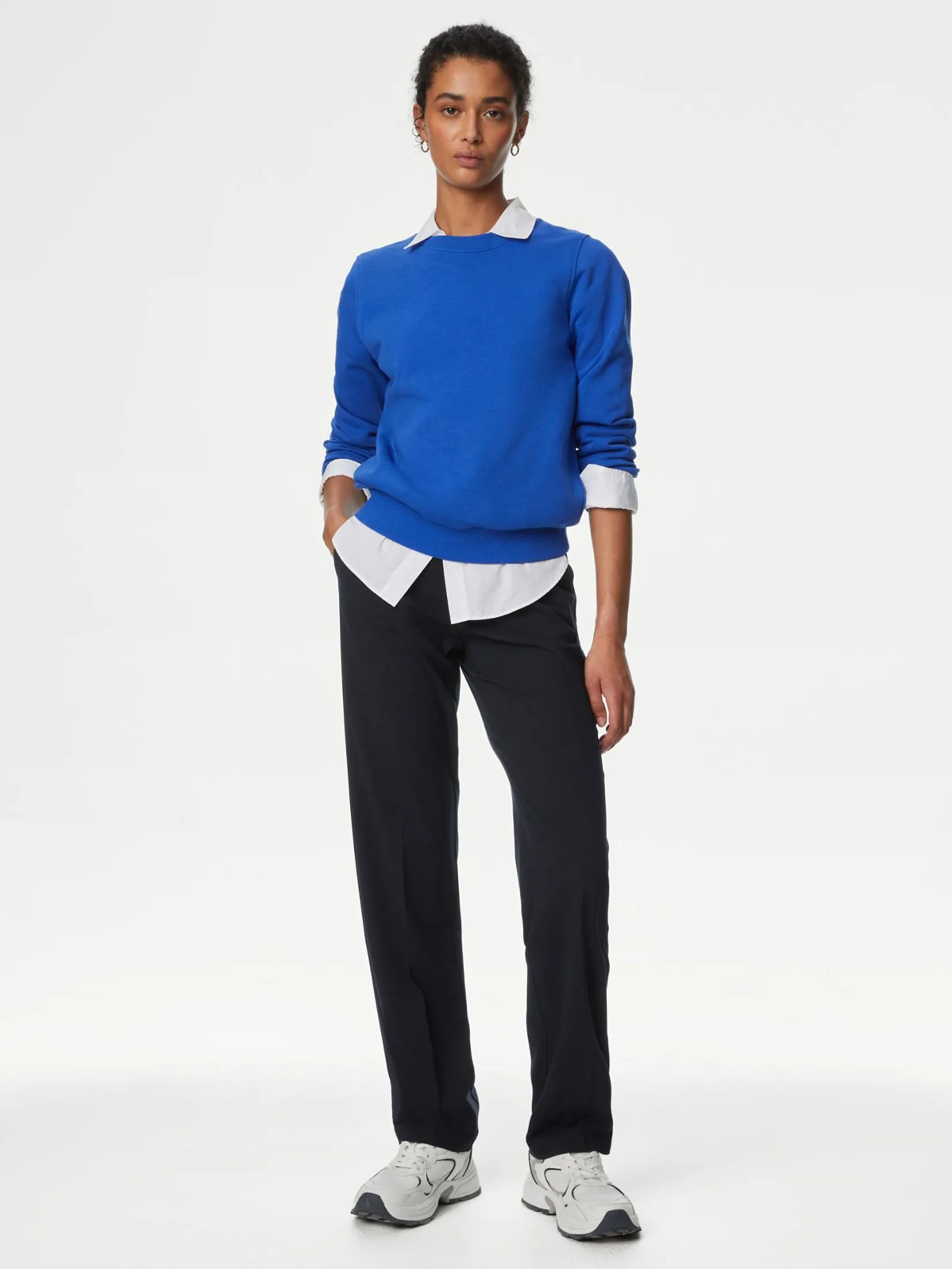MARKS & SPENCER Women Trousers Straight Leg Woven with Stretch MARKS & SPENCER Women Trousers Straight Leg Woven with Stretch