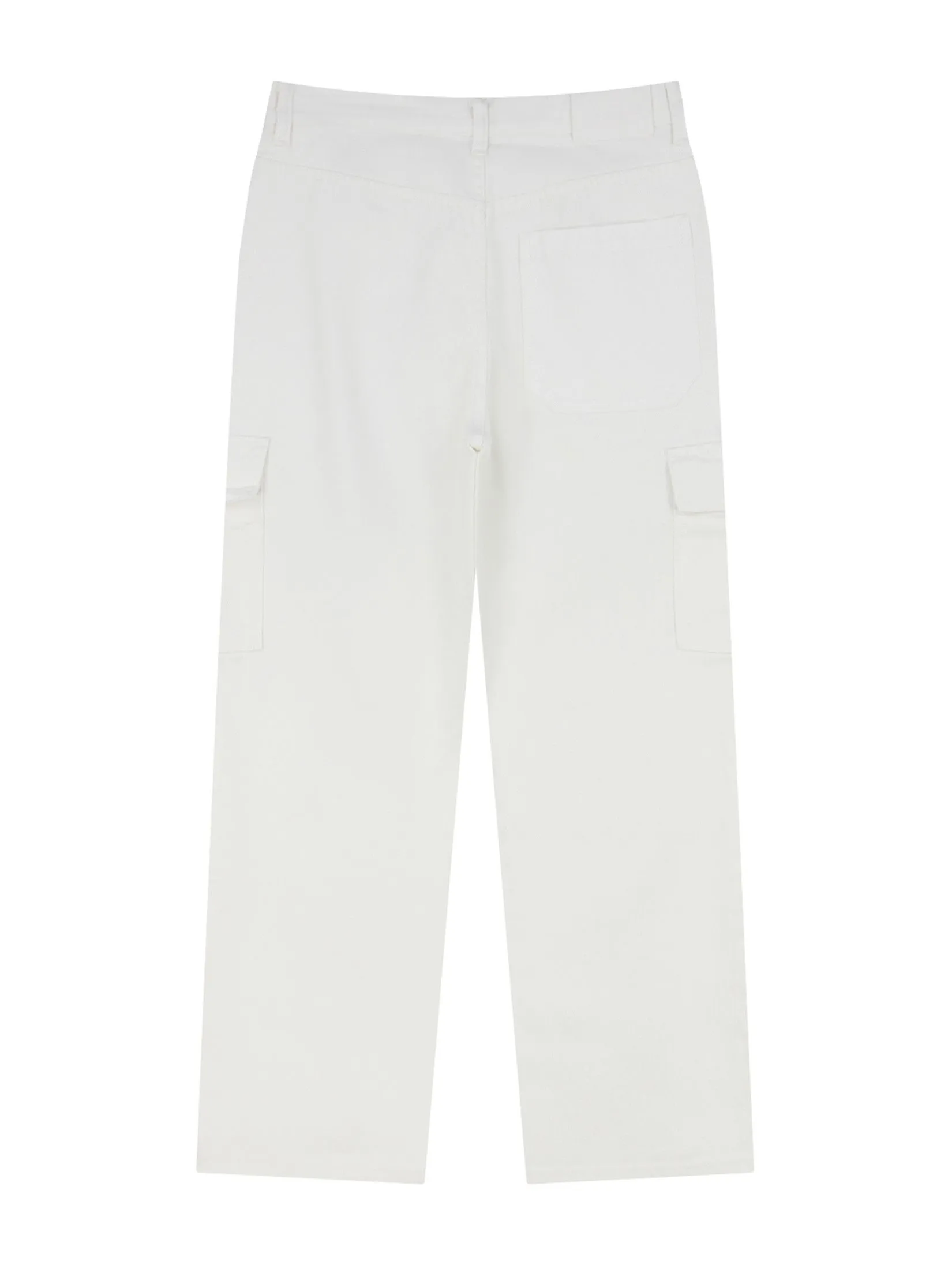 GIORDANO Men's Relaxed Denim Cargo Pants (Blue Classics) White Denim GIORDANO Men's Relaxed Denim Cargo Pants (Blue Classics) White Denim