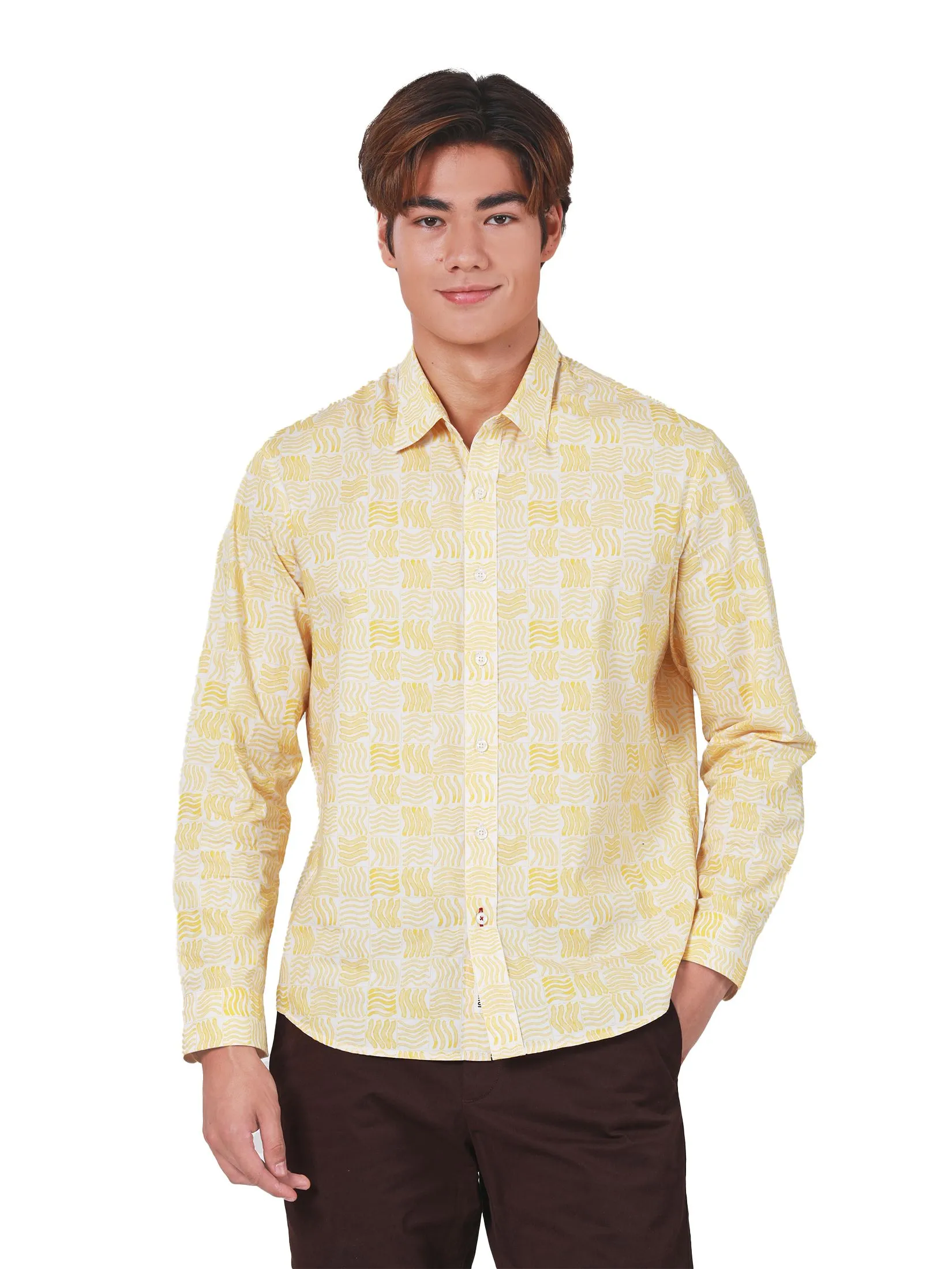 JOHN HENRY Men's Long Sleeves Shirts (Regular Fit) REJUVENATE VACATION Yellow JOHN HENRY Men's Long Sleeves Shirts (Regular Fit) REJUVENATE VACATION Yellow