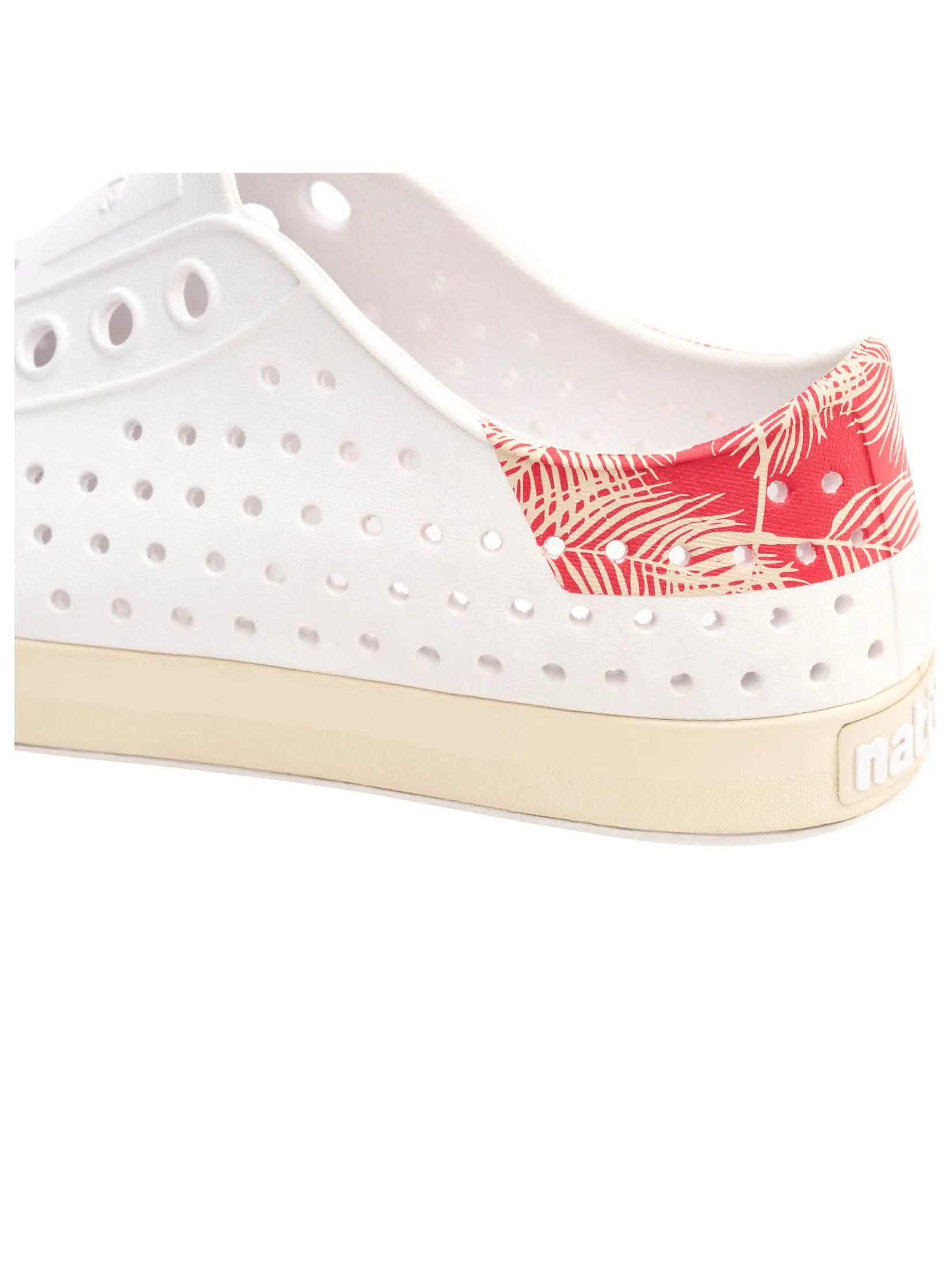 NATIVE Jefferson Block Wanderfoam Shell White/Bone White/Popsicle Palm Block NATIVE Jefferson Block Wanderfoam Shell White/Bone White/Popsicle Palm Block