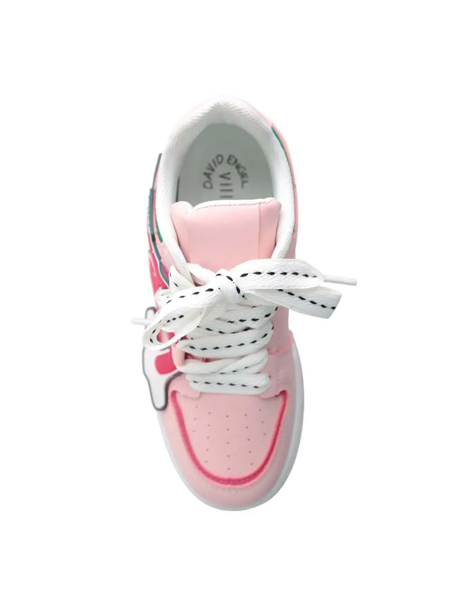 VILLAINS SF ENGROSS Women's Platform Comfort Chunky Sneakers PINK VILLAINS SF ENGROSS Women's Platform Comfort Chunky Sneakers PINK
