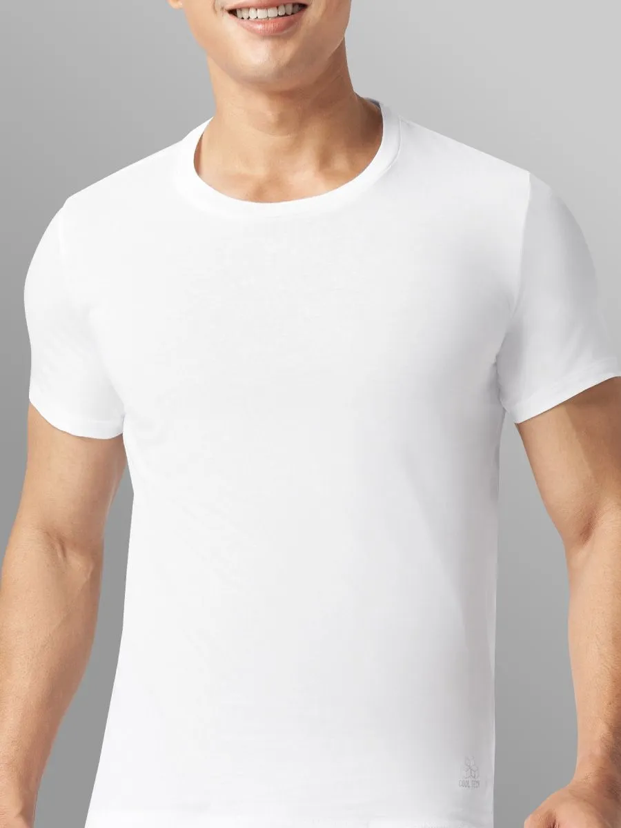 GQ Men T-Shirt Crew Neck Short Sleeves White GQ Men T-Shirt Crew Neck Short Sleeves White