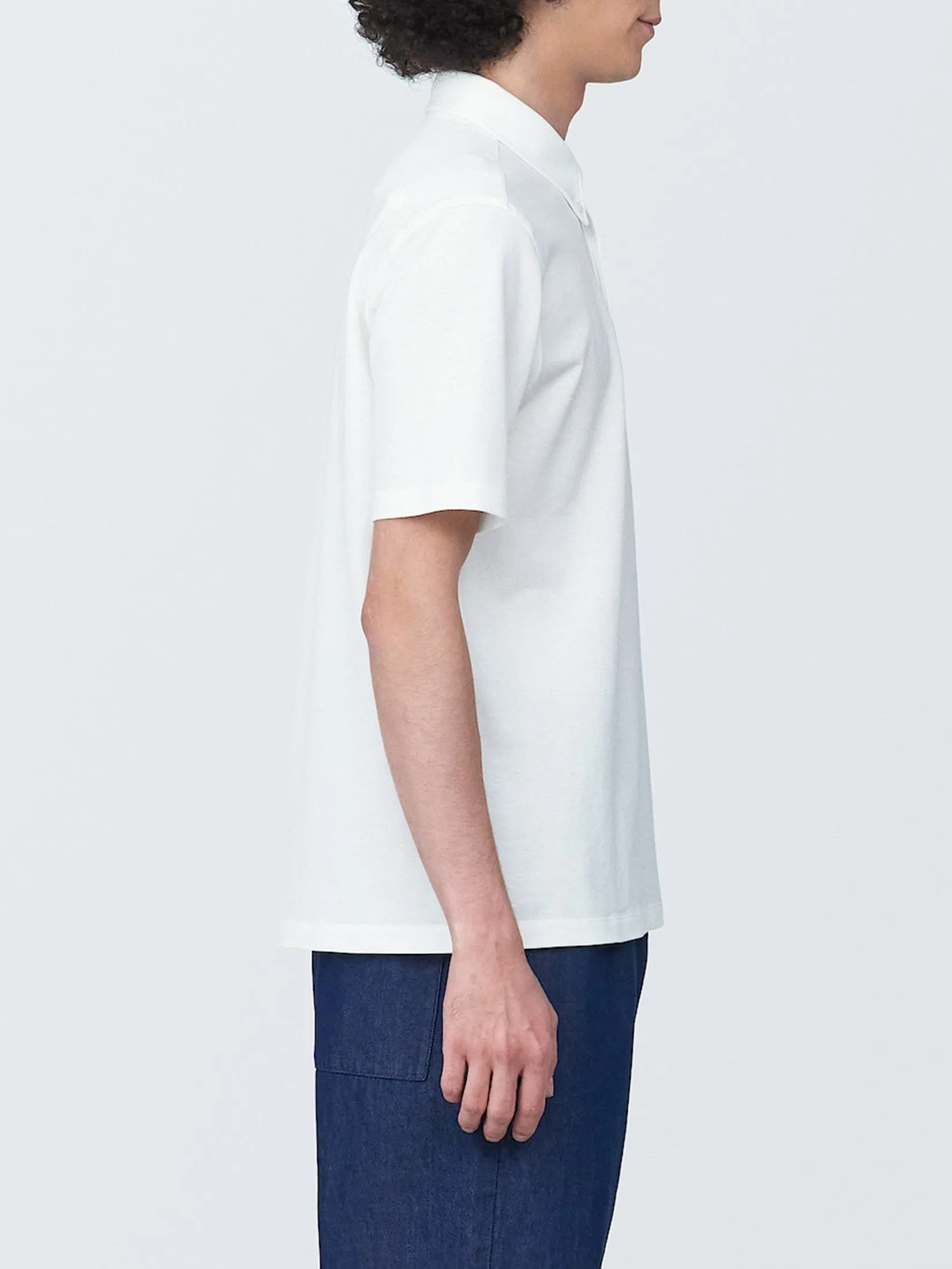 MUJI Men Polo Shirt Short Sleeve Cool Touch Pique MUJI Men Polo Shirt Short Sleeve Cool Touch Pique