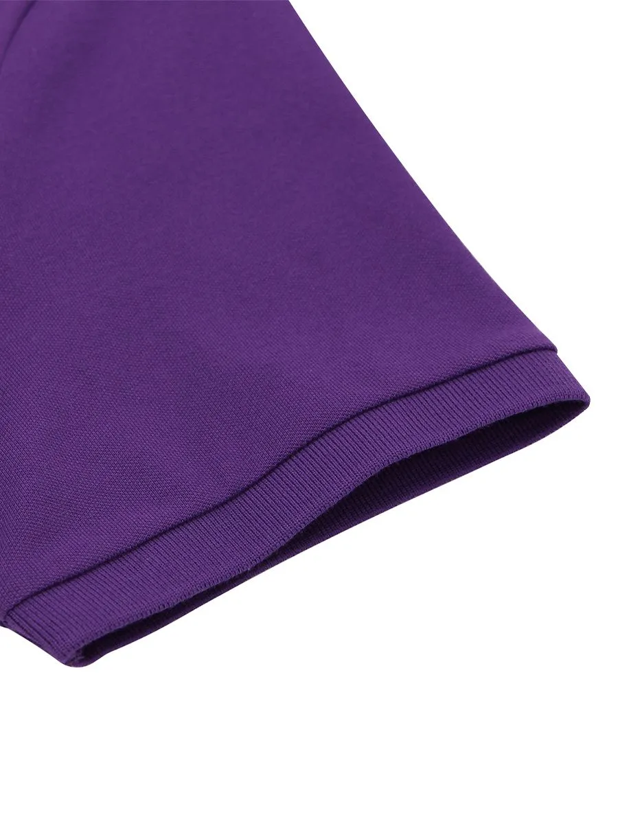 GIORDANO Men's Lycra Pique Embroidery Polo (3D Lion) Plum Purple GIORDANO Men's Lycra Pique Embroidery Polo (3D Lion) Plum Purple