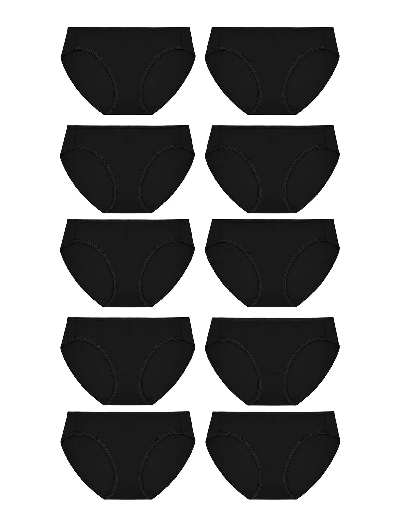 SABINA [Pack 10 Piece] [Online Exclusive] Panty Bikini Woman Microfiber - Black