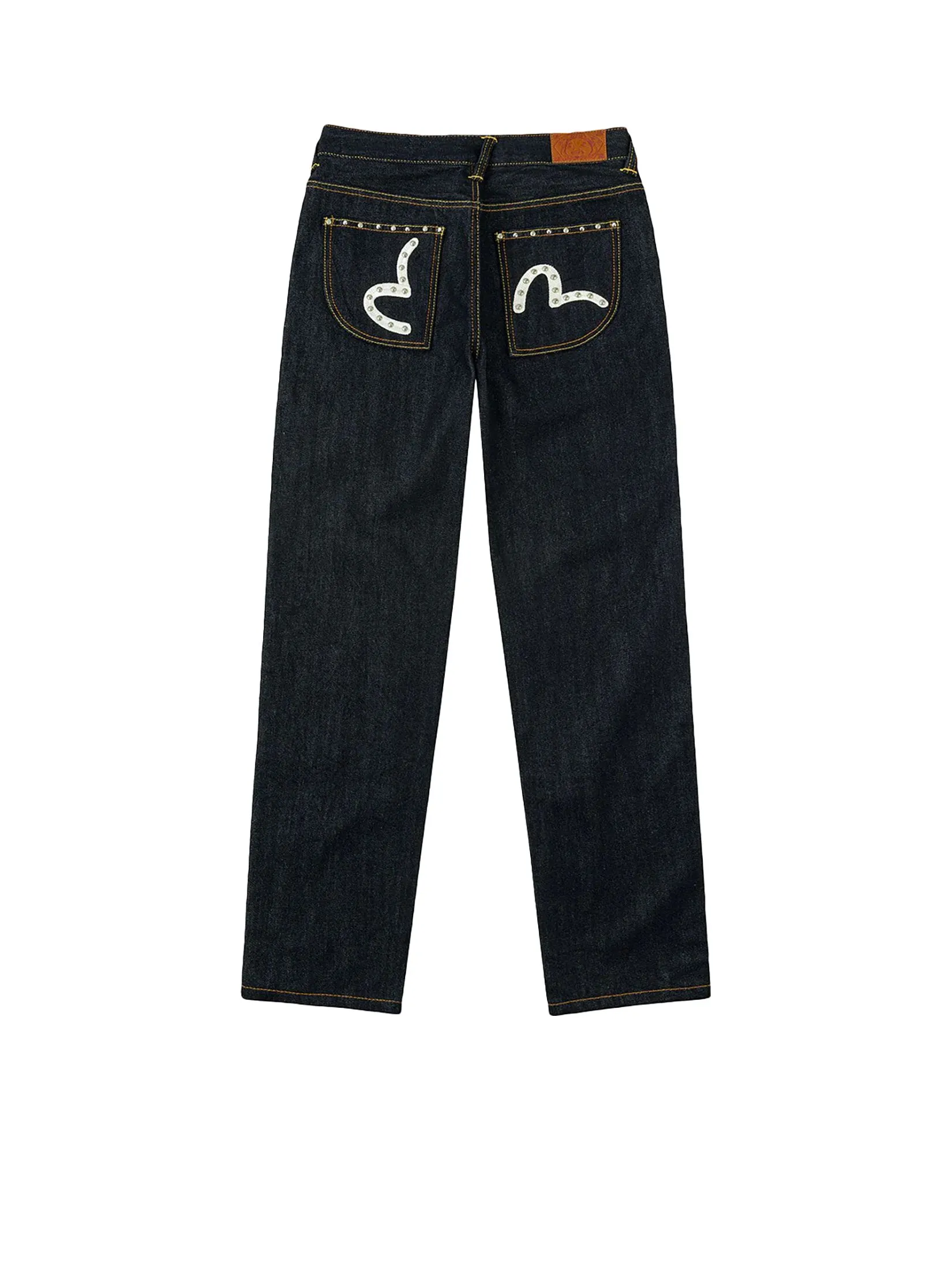 EVISU Women Jeans Seagull Embroidery with Metal Studs Relax Fit Navy EVISU Women Jeans Seagull Embroidery with Metal Studs Relax Fit Navy