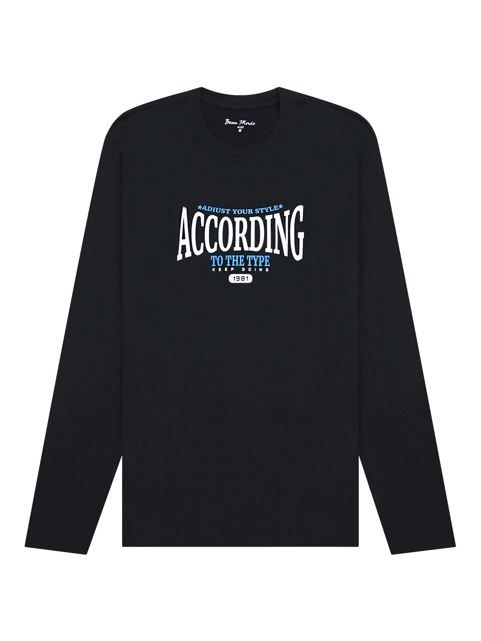GIORDANO Beau Monde | Men's Cotton Long Sleeve Printed Tee (Online Exclusive) Black GIORDANO Beau Monde | Men's Cotton Long Sleeve Printed Tee (Online Exclusive) Black
