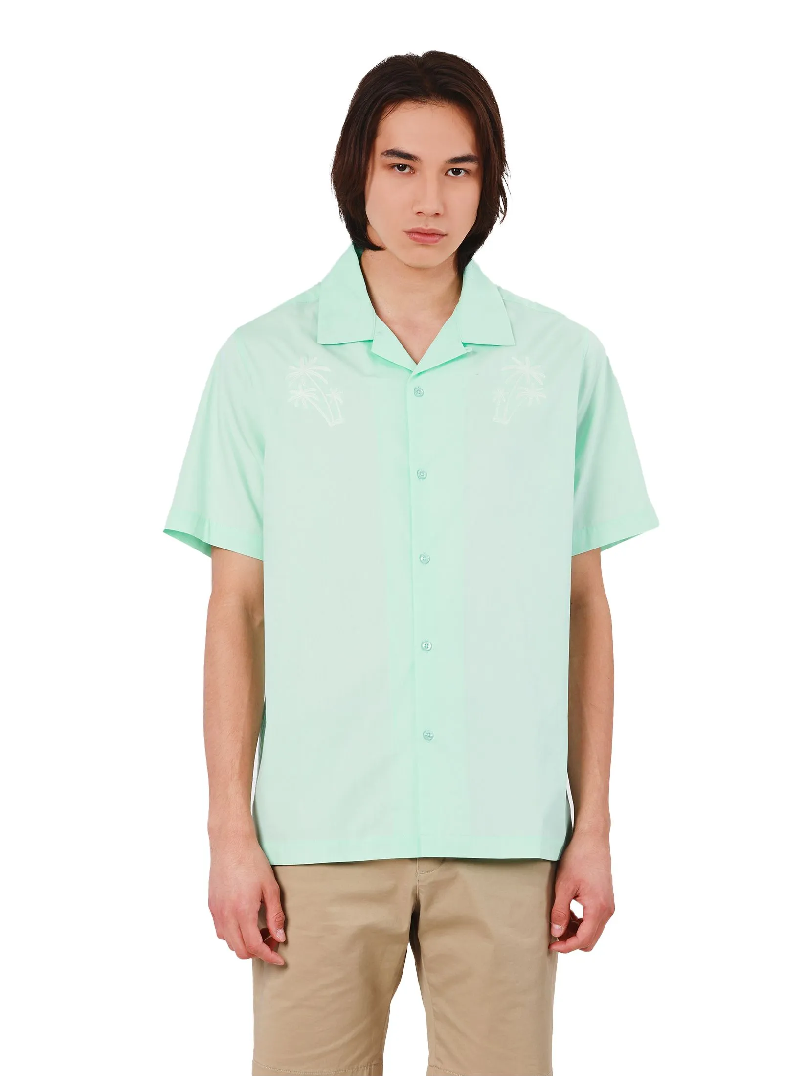 JOHN HENRY Men's Short Sleeves Hawaii Shirts (Relaxed Fit) DENIM Green JOHN HENRY Men's Short Sleeves Hawaii Shirts (Relaxed Fit) DENIM Green
