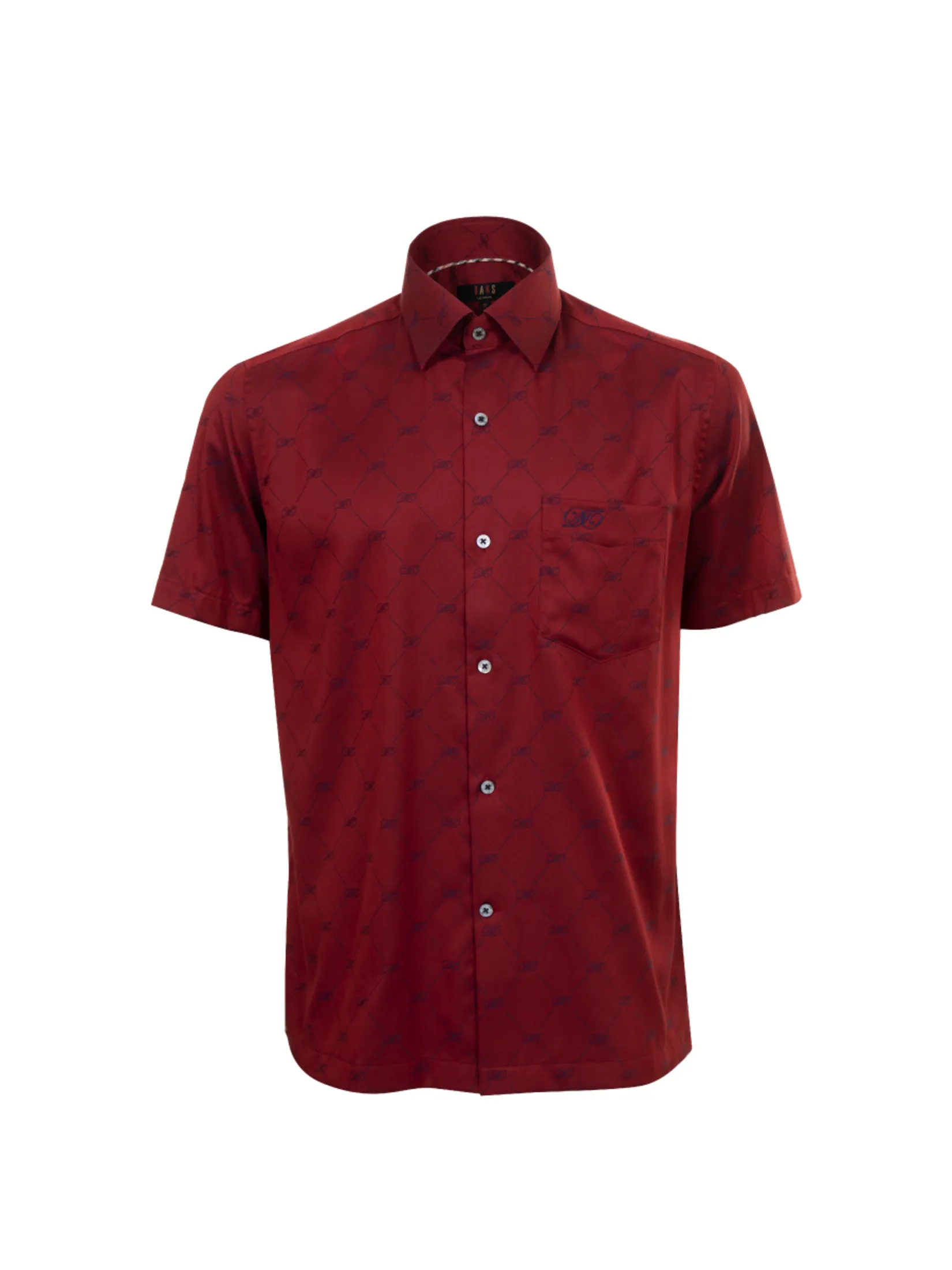DAKS Men Short Sleeve Shirt Regular Fit Red DAKS Men Short Sleeve Shirt Regular Fit Red