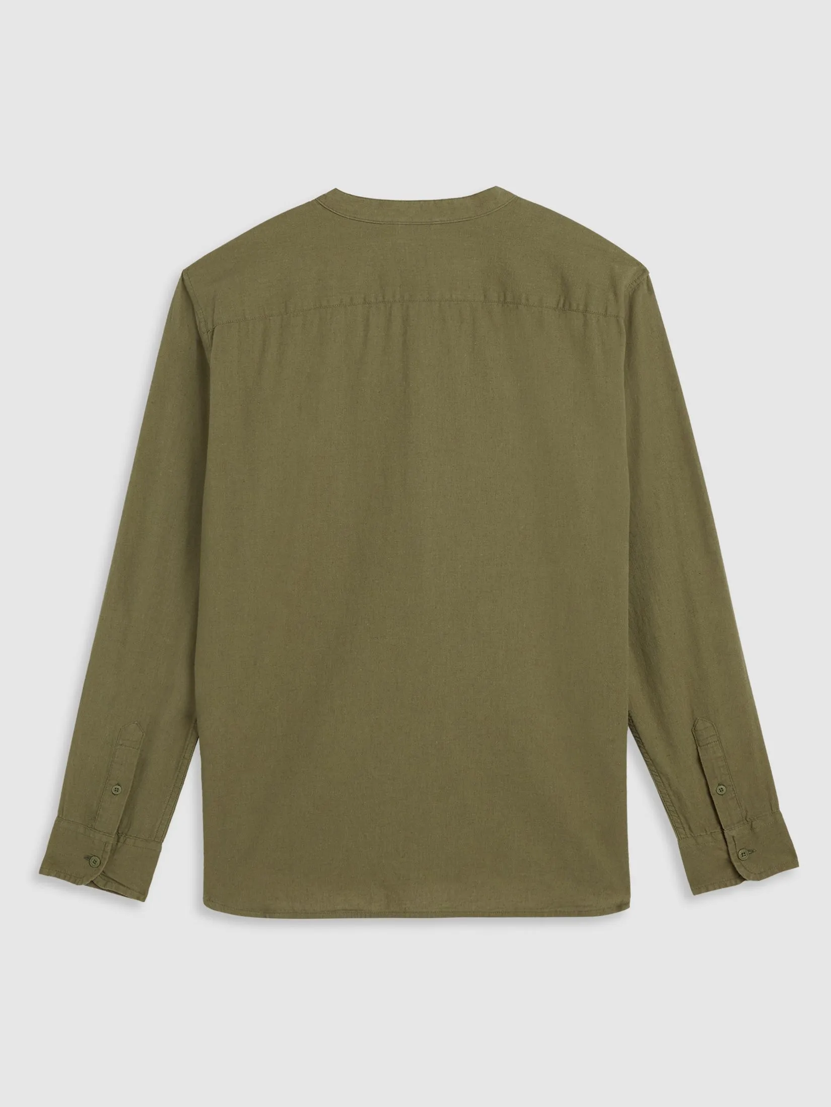 LEVI'S Men's Banded Collar 1 Pocket Shirt Green LEVI'S Men's Banded Collar 1 Pocket Shirt Green