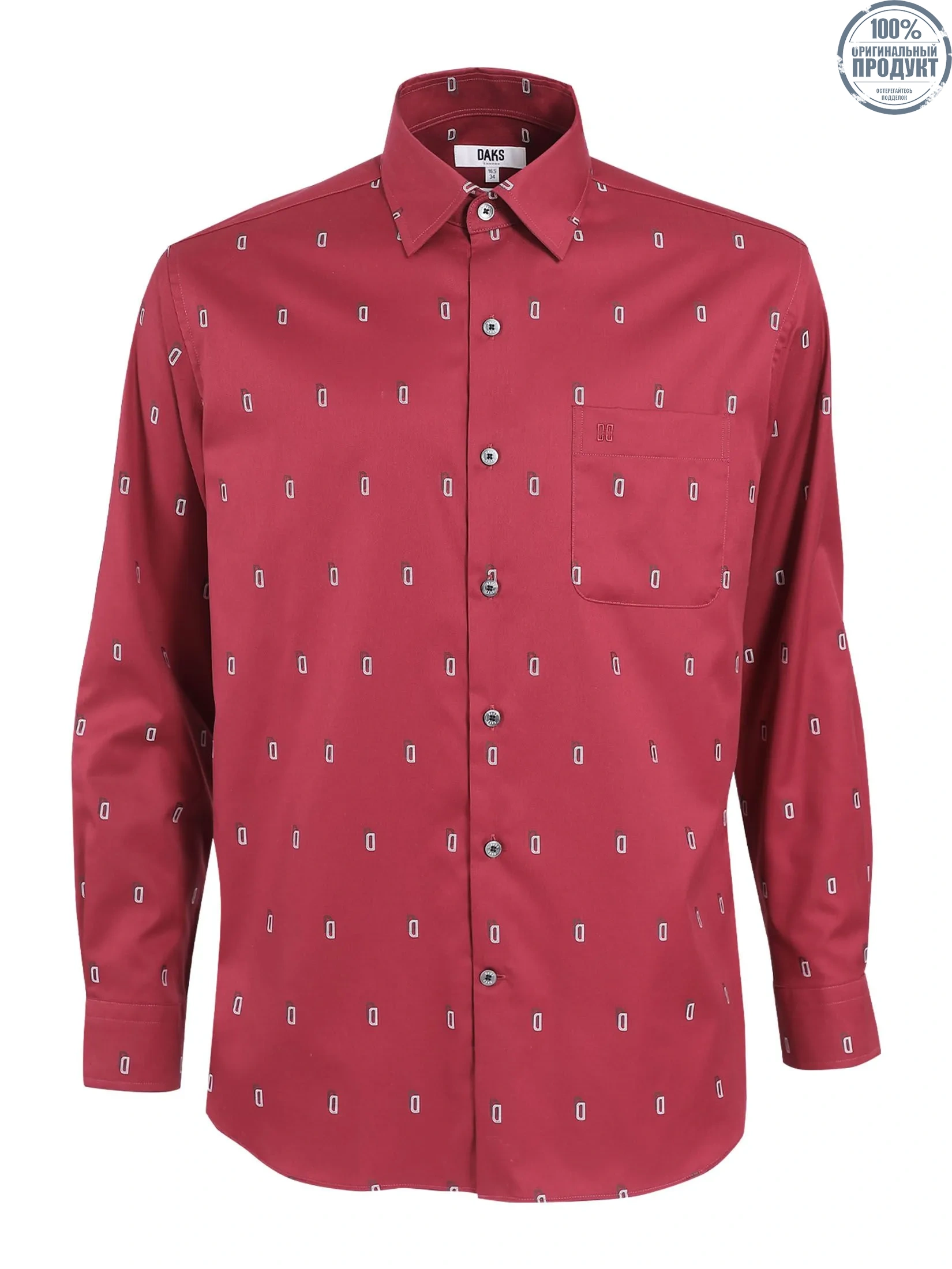 DAKS MEN Long Sleeve Shirt Smart Fit Red DAKS MEN Long Sleeve Shirt Smart Fit Red