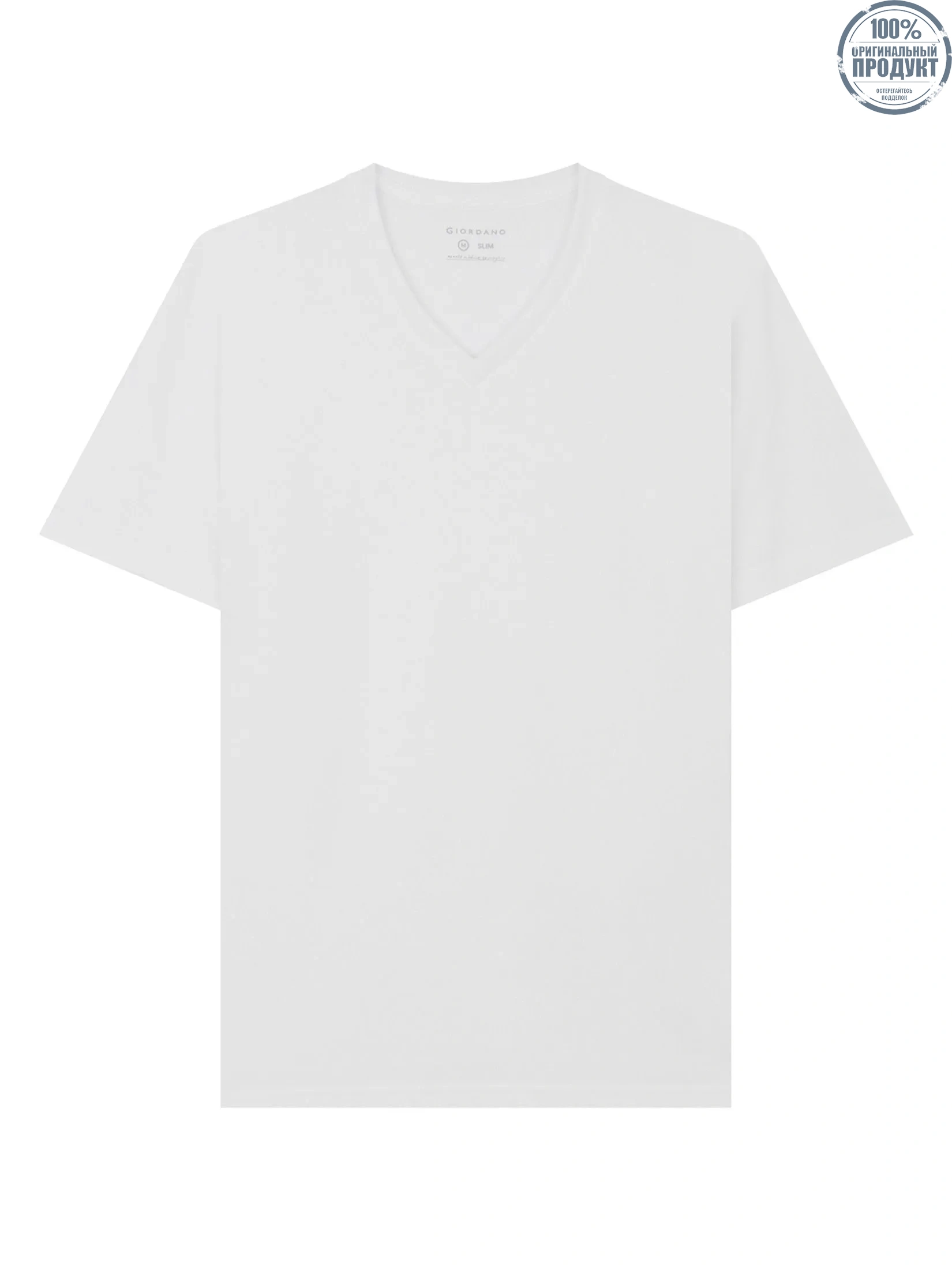 GIORDANO Men's Slim V-Neck Tee White GIORDANO Men's Slim V-Neck Tee White