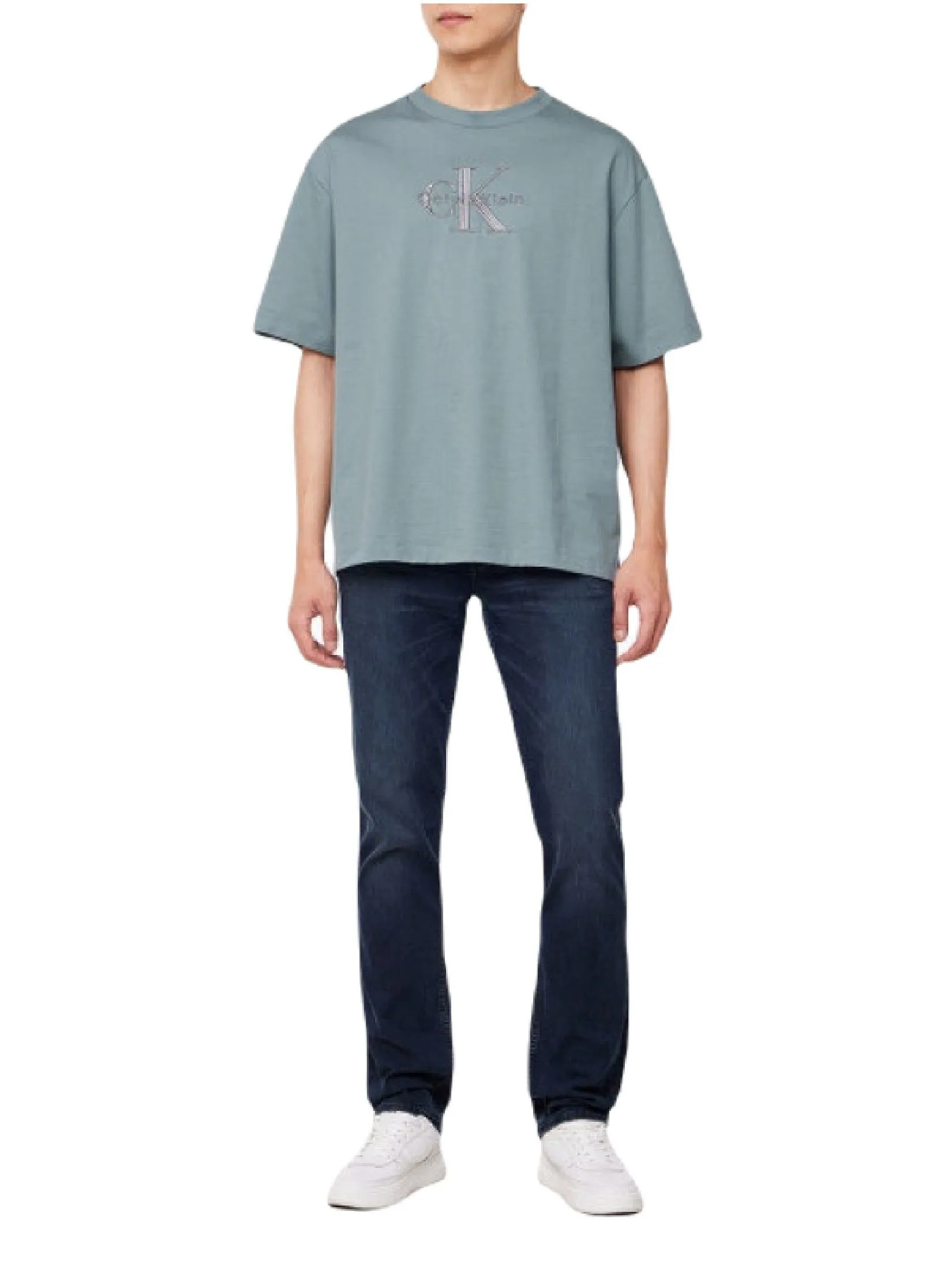 CALVIN KLEIN Men's Relaxed Fit Hero Monogram Logo Short Sleeve T-Shirt Dark Grey CALVIN KLEIN Men's Relaxed Fit Hero Monogram Logo Short Sleeve T-Shirt Dark Grey