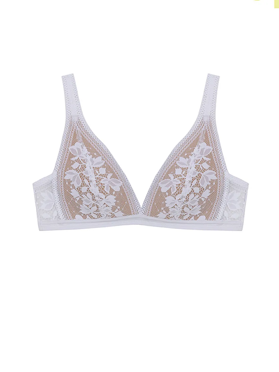 SABINA Bra Wireless Woman Basic Lace A/W 24 - Cream SABINA Bra Wireless Woman Basic Lace A/W 24 - Cream