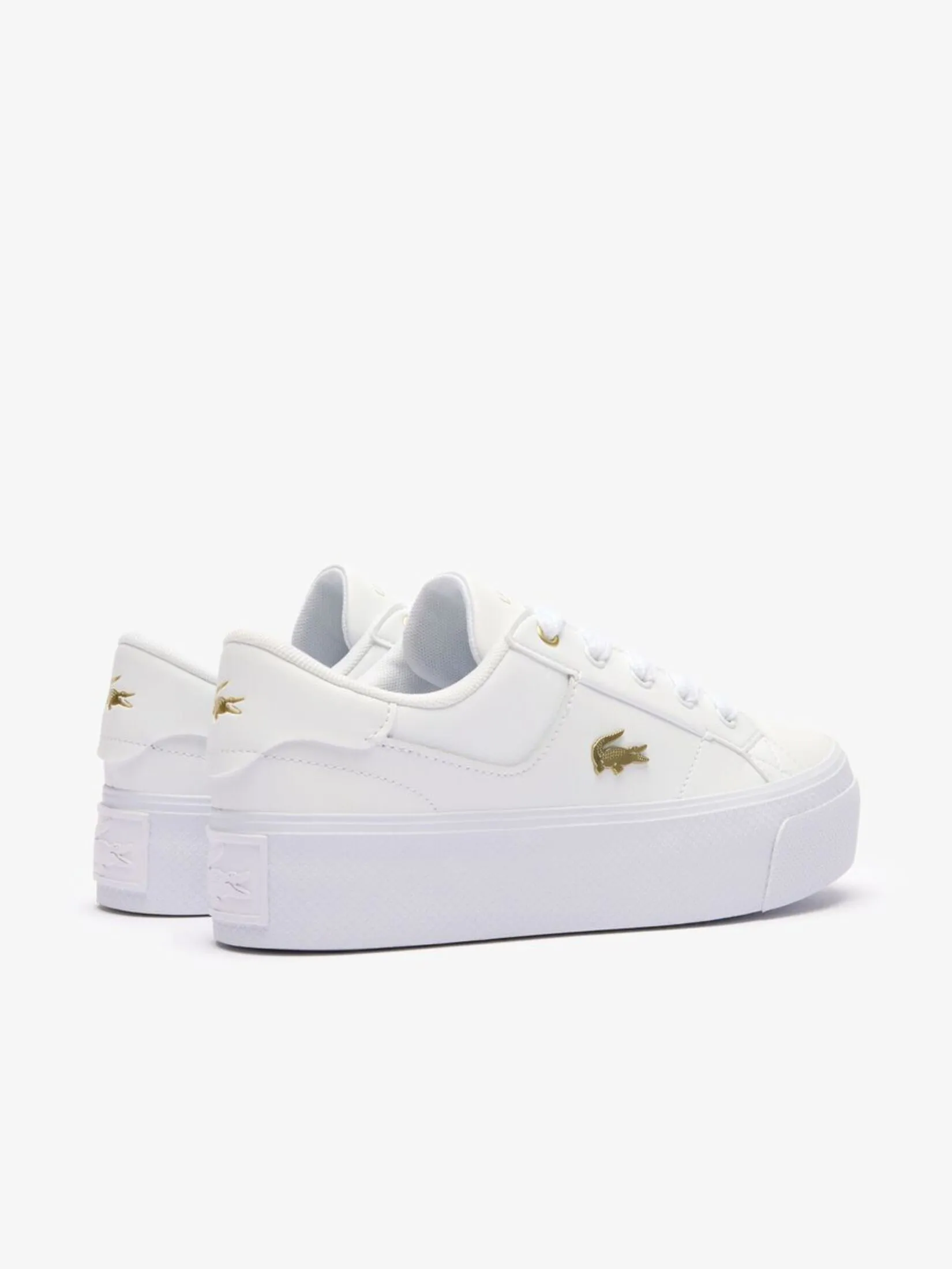 LACOSTE Women’s Ziane Platform Logo Leather Trainers White LACOSTE Women’s Ziane Platform Logo Leather Trainers White