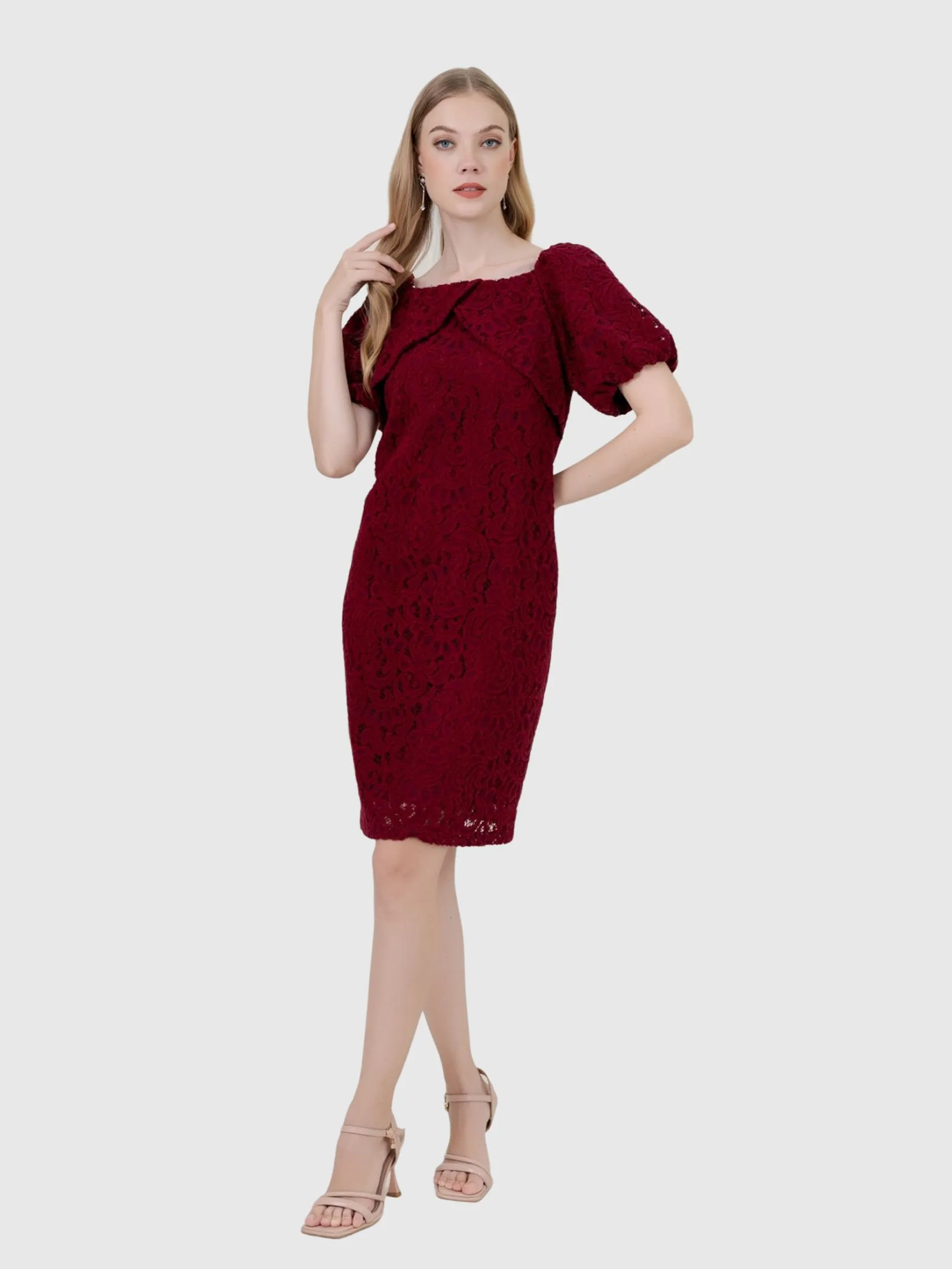 VERONIQA Women Dress Hannah Lace Red VERONIQA Women Dress Hannah Lace Red