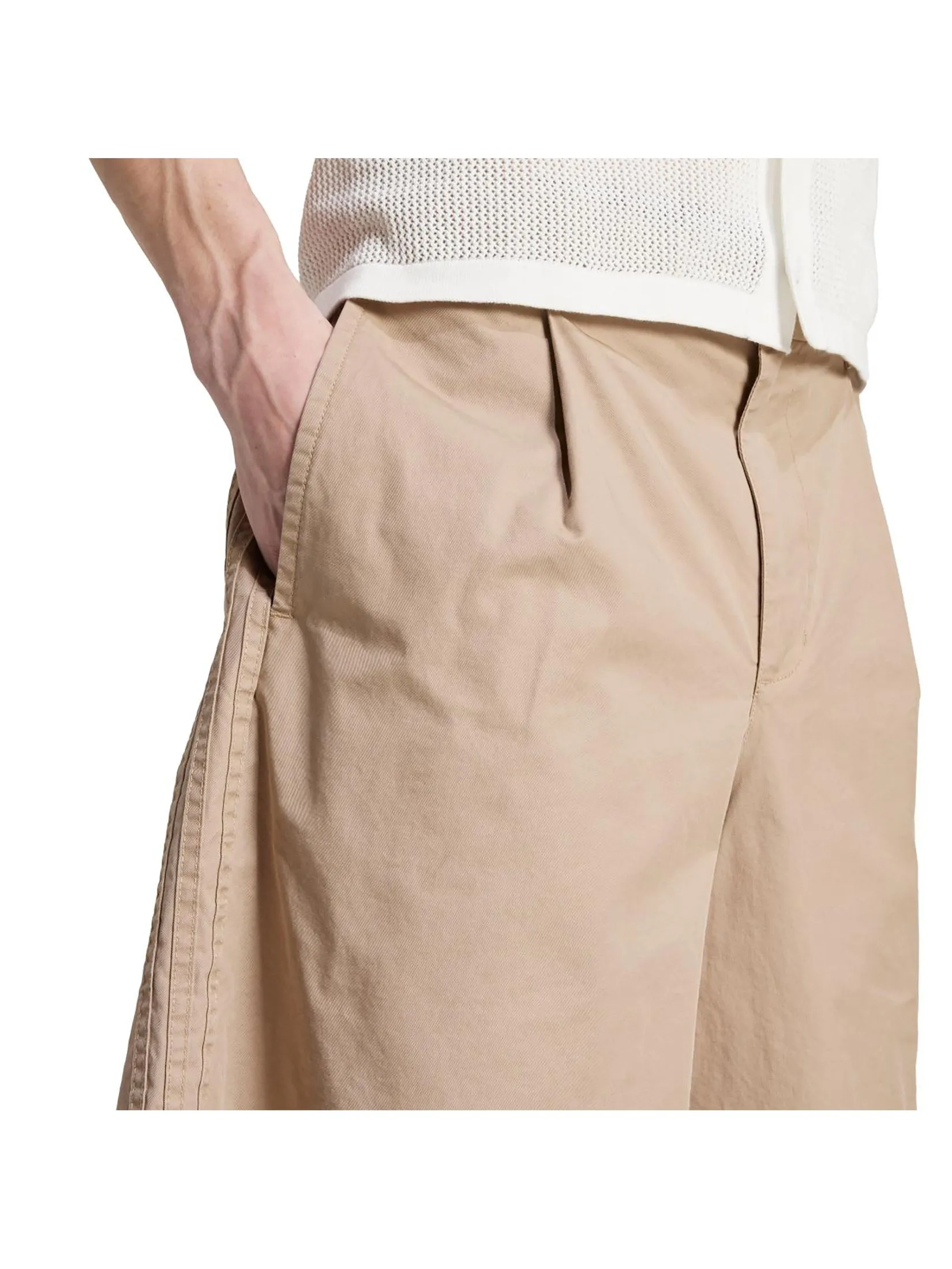 ADIDAS Men Bermuda Shorts Adidas Originals Wide Leg Khaki Beige ADIDAS Men Bermuda Shorts Adidas Originals Wide Leg Khaki Beige