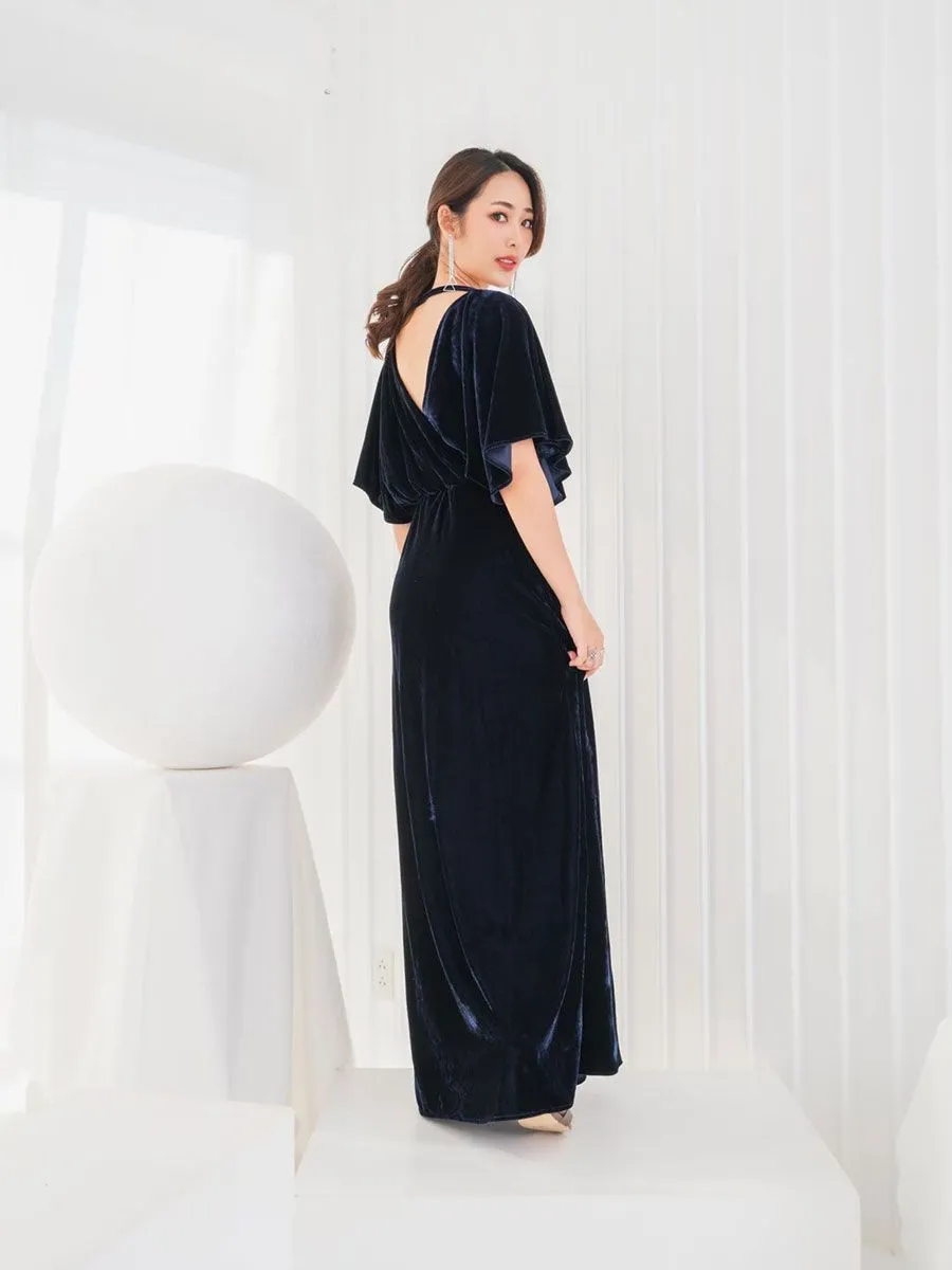 ROSE THE LABEL Kimono Velvet Dress  Navy ROSE THE LABEL Kimono Velvet Dress  Navy