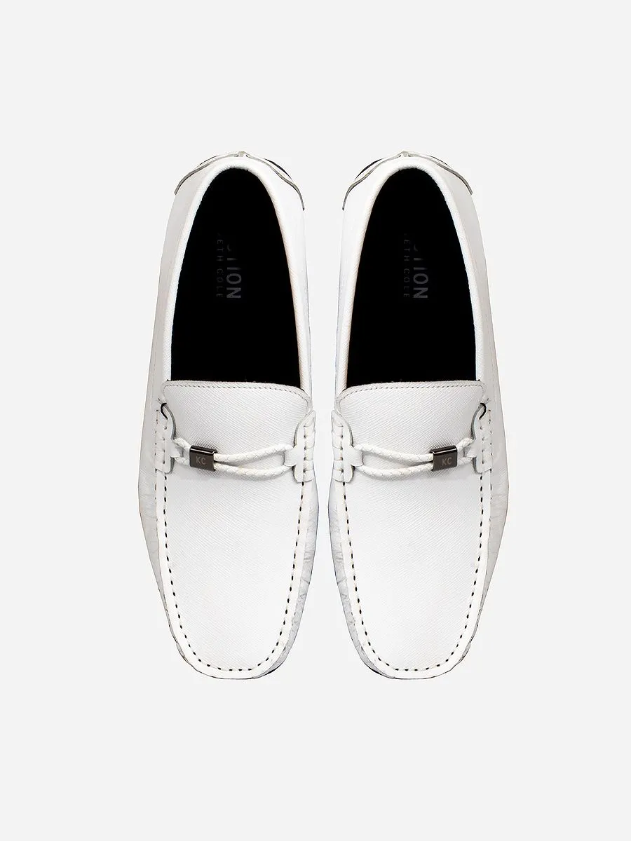 KENNETH COLE MEN'S DRIVER SHOES DILAN SAILOR / WHITE KENNETH COLE MEN'S DRIVER SHOES DILAN SAILOR / WHITE