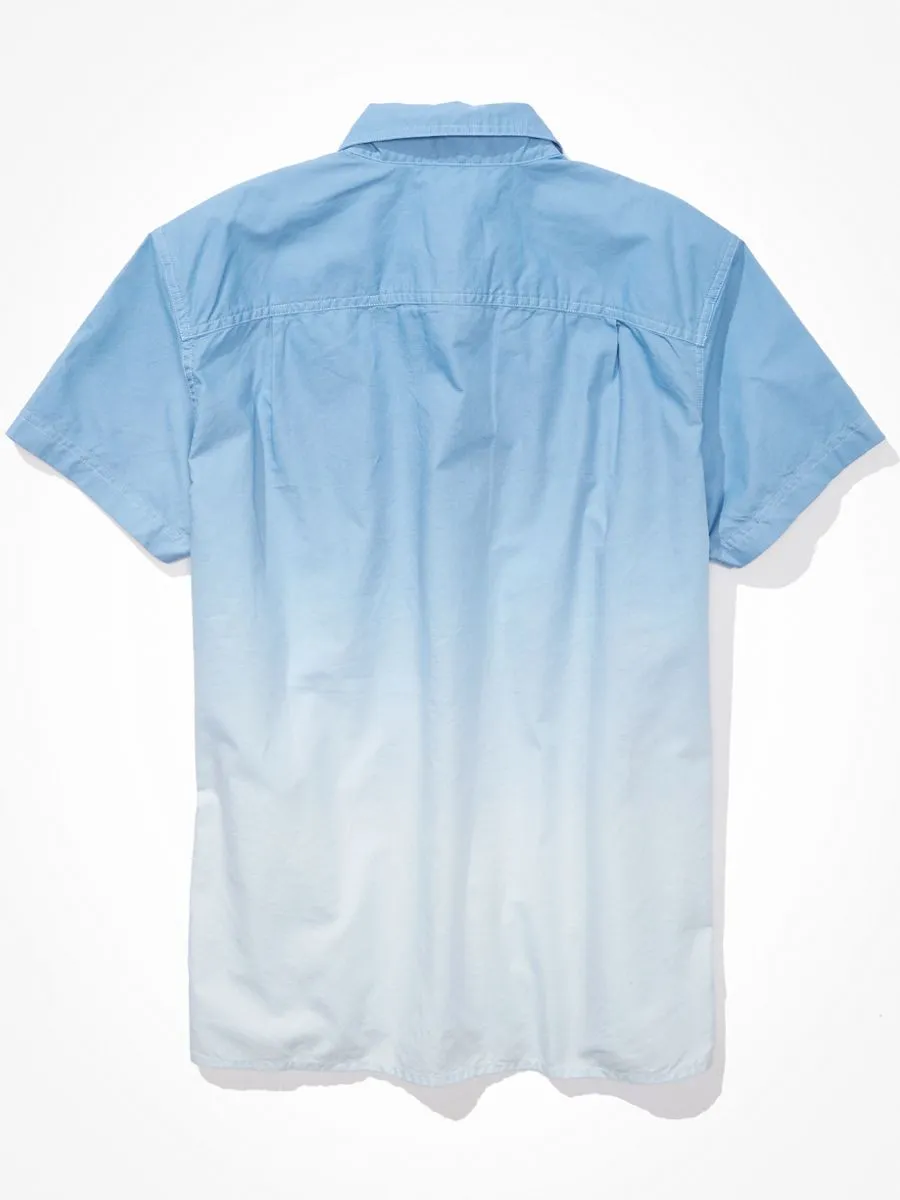 American Eagle MEN SS OXFORD BLUE TIDAL DIP DYE 421 BLUE VIBE