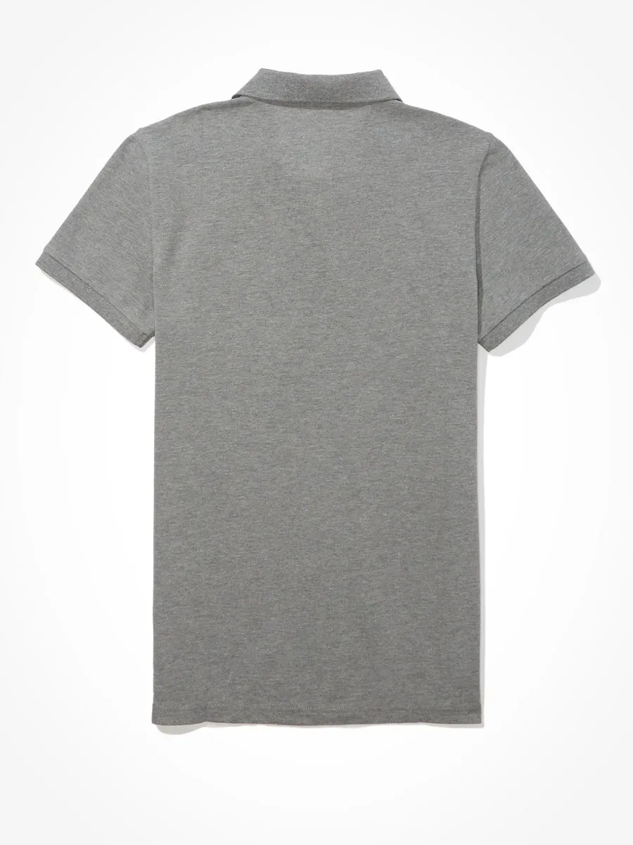 American Eagle PIQUE CVC SLIM GREY HEATHER SLIM FIT 006 HEATHER GRAY American Eagle PIQUE CVC SLIM GREY HEATHER SLIM FIT 006 HEATHER GRAY