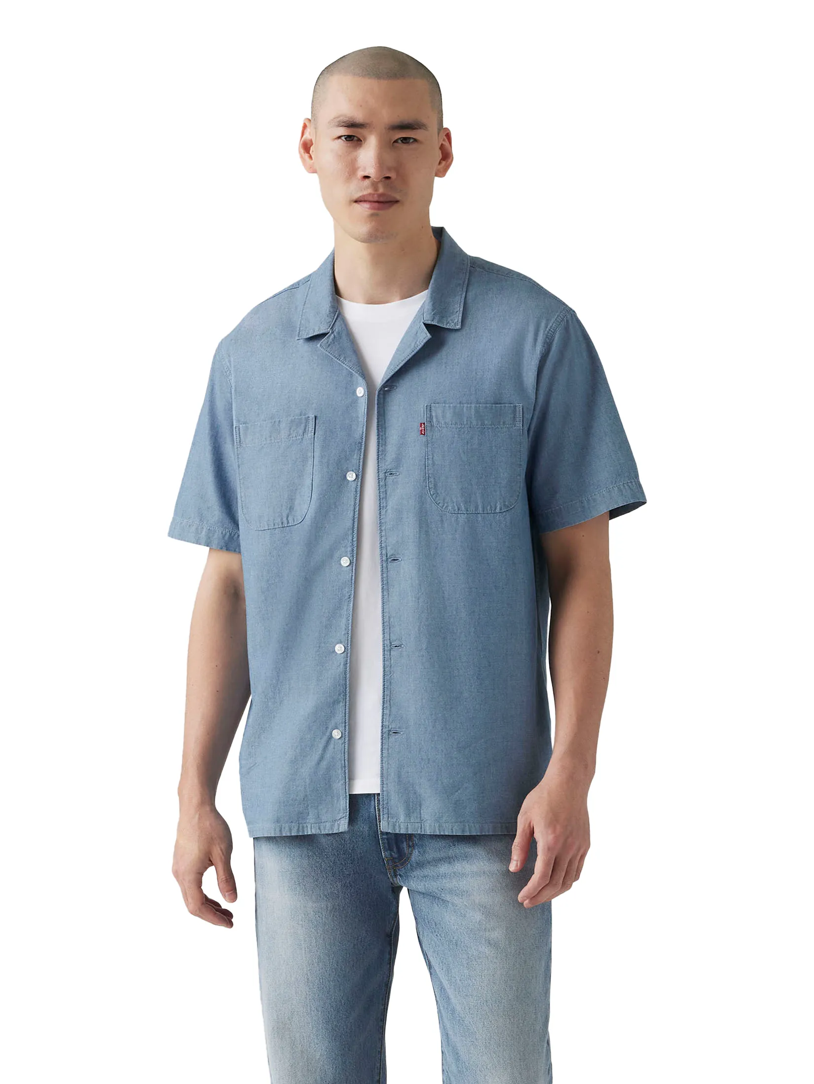LEVI'S Men's Classic Camp Shirt Blue LEVI'S Men's Classic Camp Shirt Blue