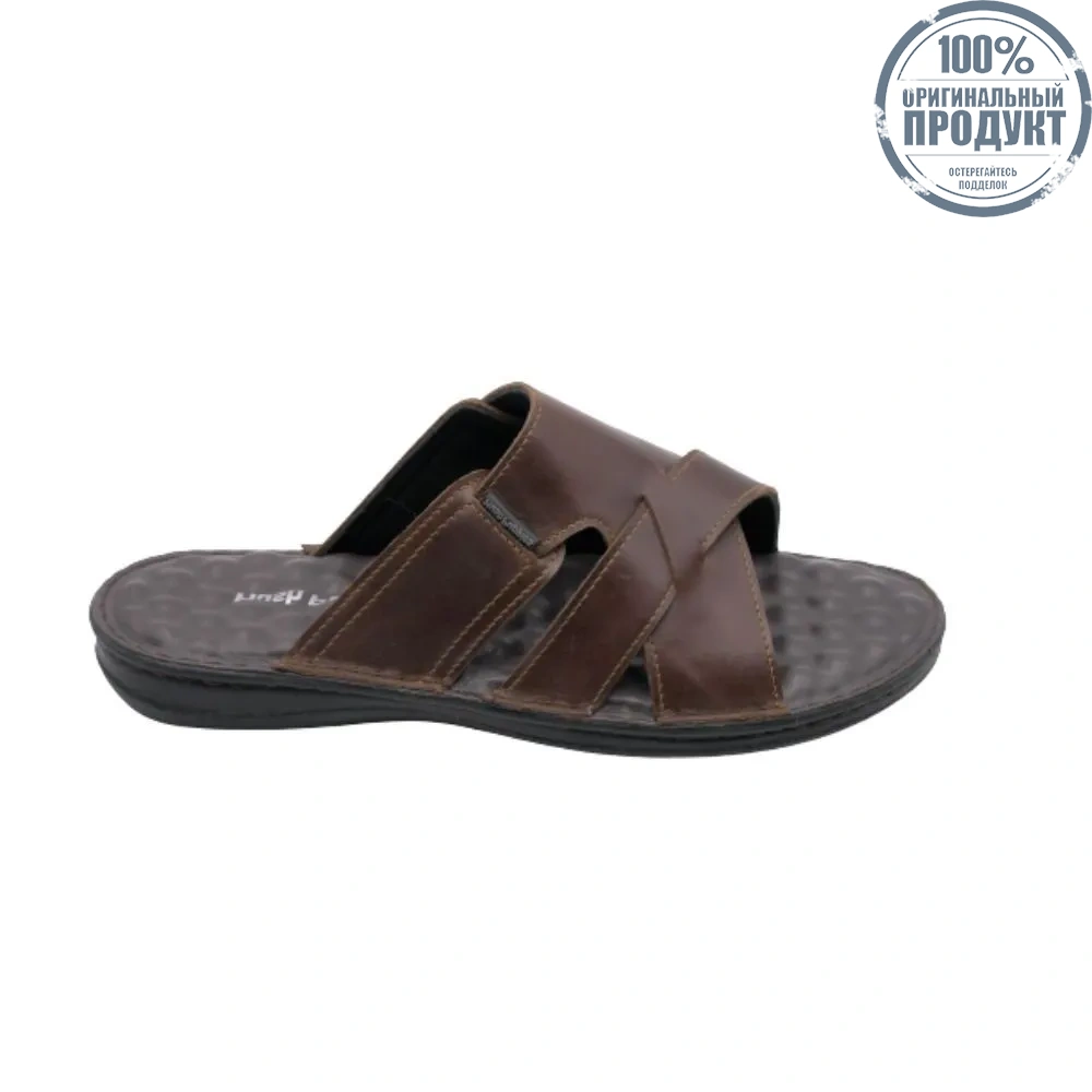 HUSH PUPPIES Men's Shoes Model Damon HP 8HSFB16C0F - BROWN Sandals Slides HUSH PUPPIES Men's Shoes Model Damon HP 8HSFB16C0F - BROWN Sandals Slides