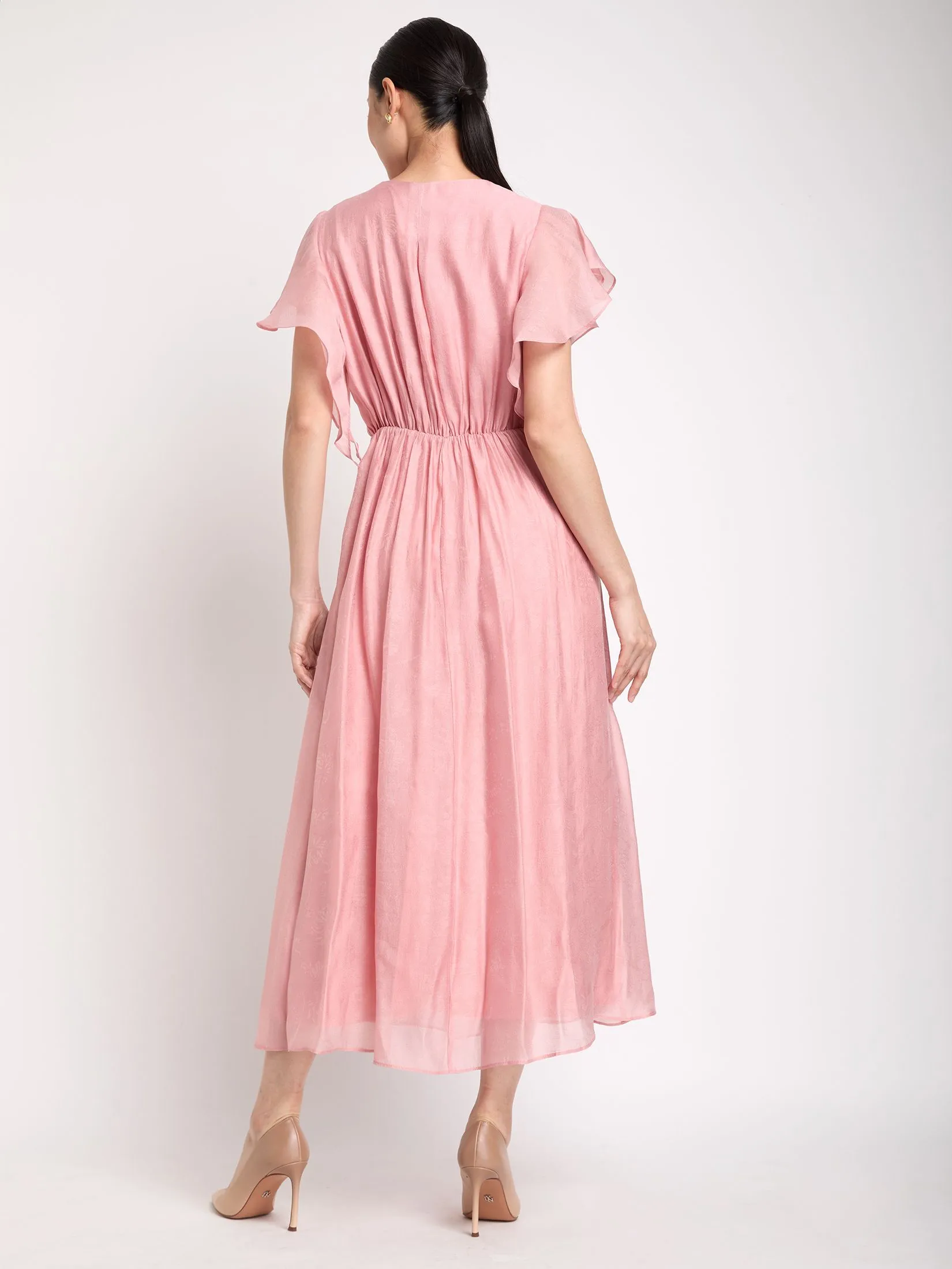EXPRESSIONS EVENING Women Maxi Dress V-Neck With Drape Detail EXPRESSIONS EVENING Women Maxi Dress V-Neck With Drape Detail
