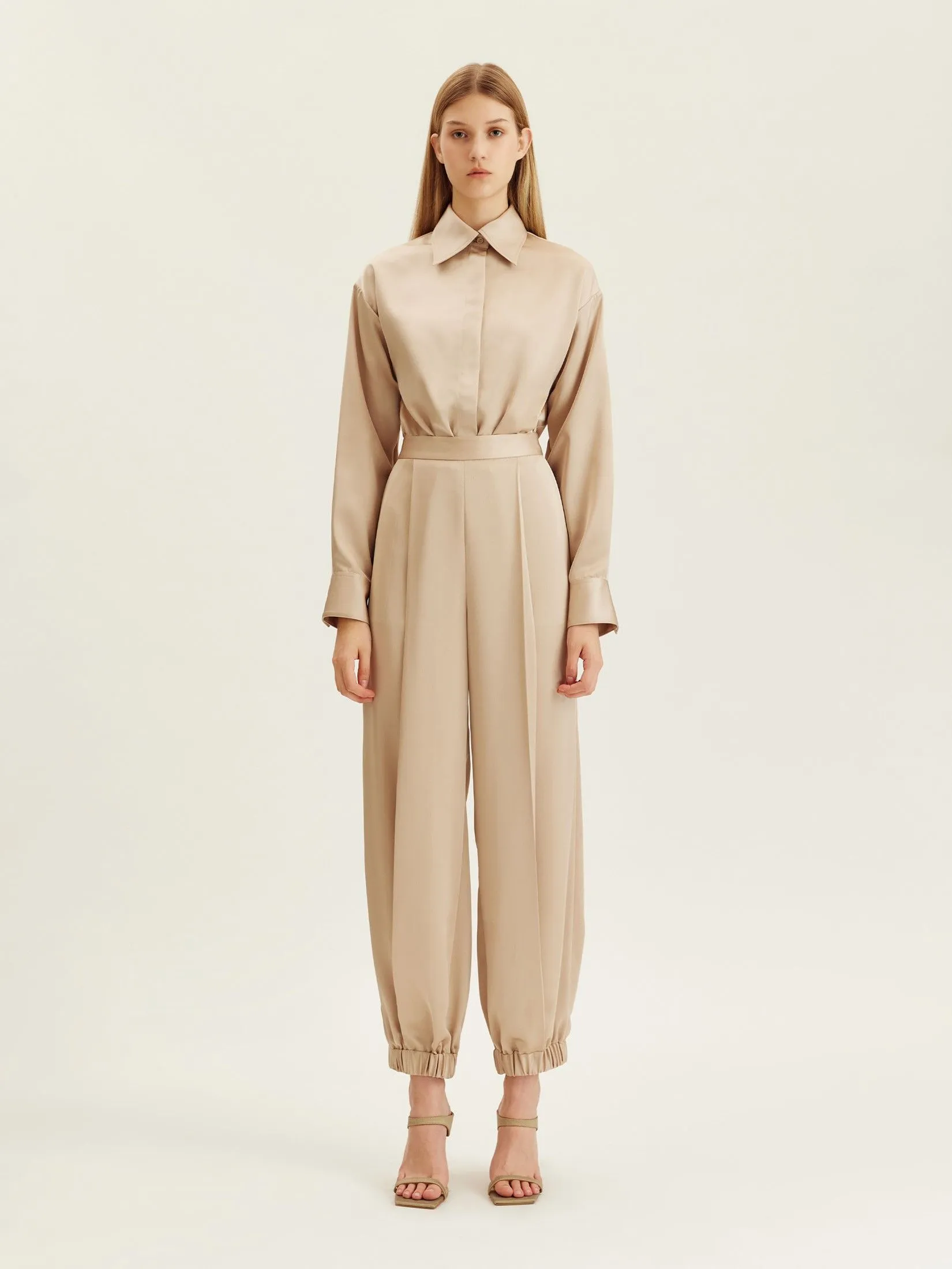 ASAVA (AW24 )Claudette Tapered Women Pants Beige ASAVA (AW24 )Claudette Tapered Women Pants Beige