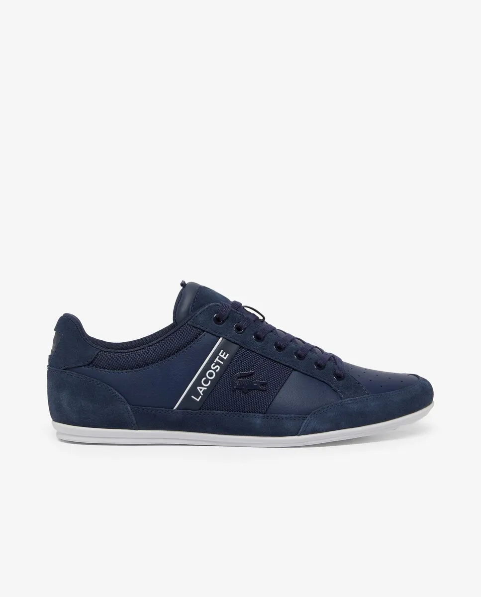 LACOSTE Men’s Chaymon Suede Sneakers Blue LACOSTE Men’s Chaymon Suede Sneakers Blue