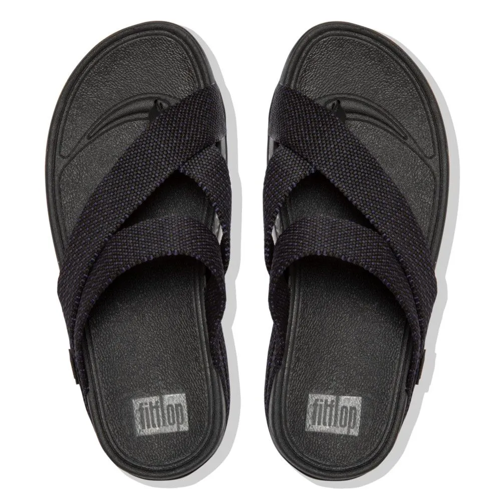 FitFlop™ Men's SLING Model H06-841 Black/Sea Blue Mix FitFlop™ Men's SLING Model H06-841 Black/Sea Blue Mix