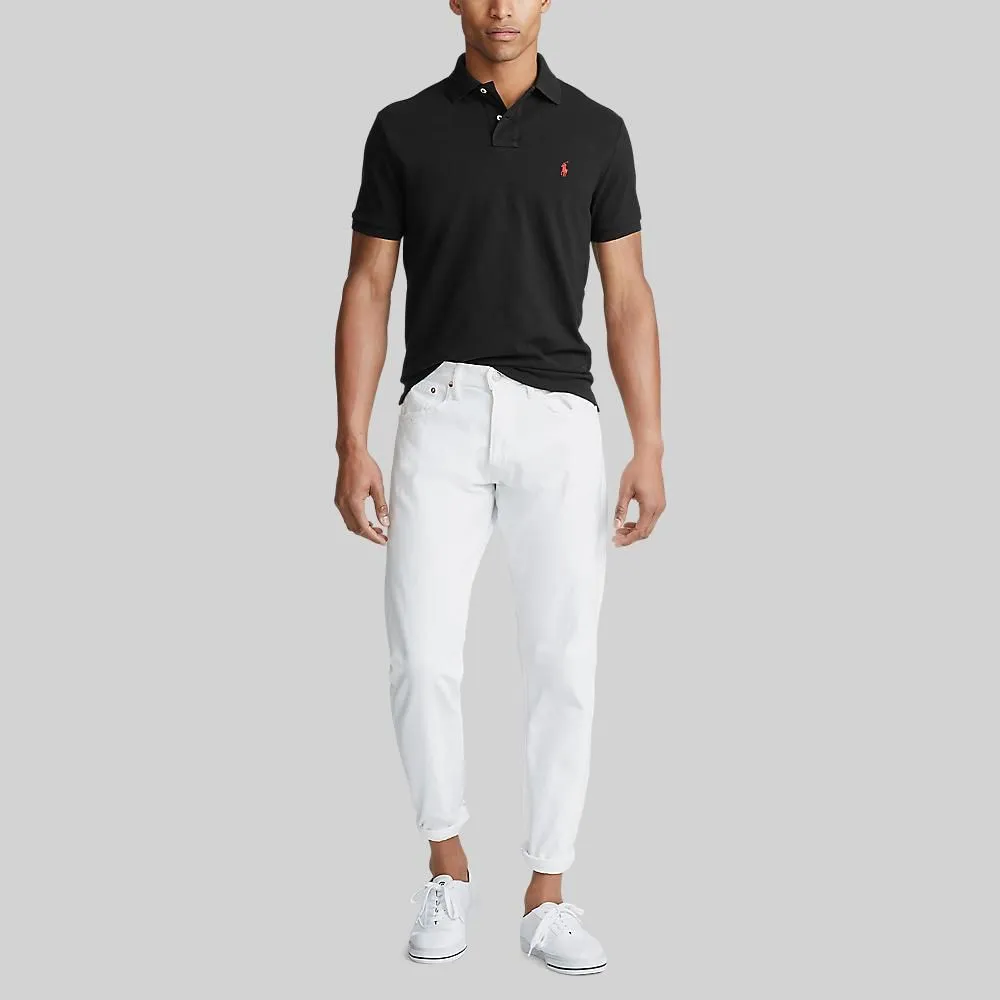 POLO RALPH LAUREN POLO-Custom Slim Fit Mesh Polo Shirt MNPOKNI1N820344 001 BLACK POLO RALPH LAUREN POLO-Custom Slim Fit Mesh Polo Shirt MNPOKNI1N820344 001 BLACK