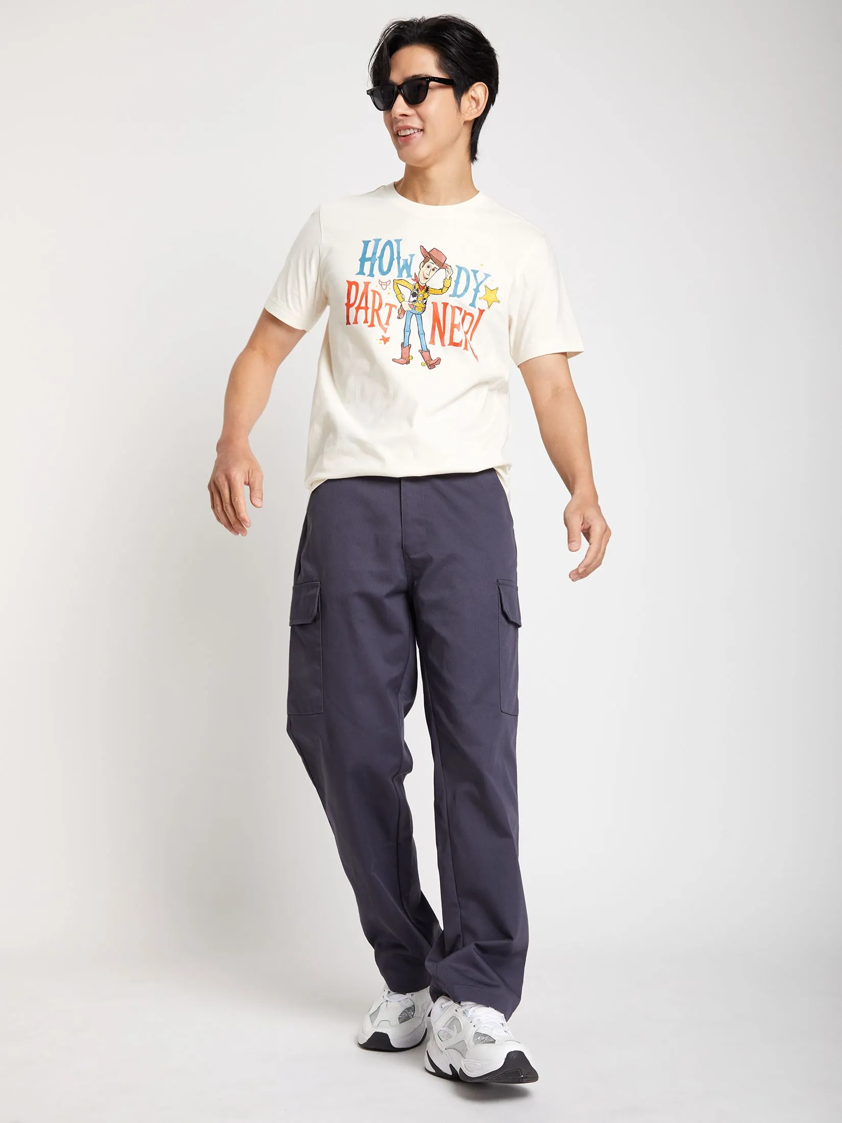 PACIFIC UNION Men T-Shirt Toy Story Disney Pixar Print Beige PACIFIC UNION Men T-Shirt Toy Story Disney Pixar Print Beige