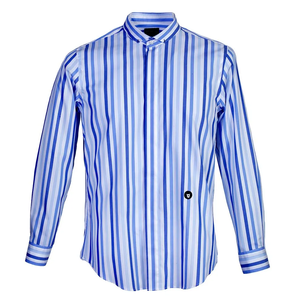 BROWNE & CO. Blue Stripe BROWNE Collar Long Sleeves Shirt BROWNE & CO. Blue Stripe BROWNE Collar Long Sleeves Shirt