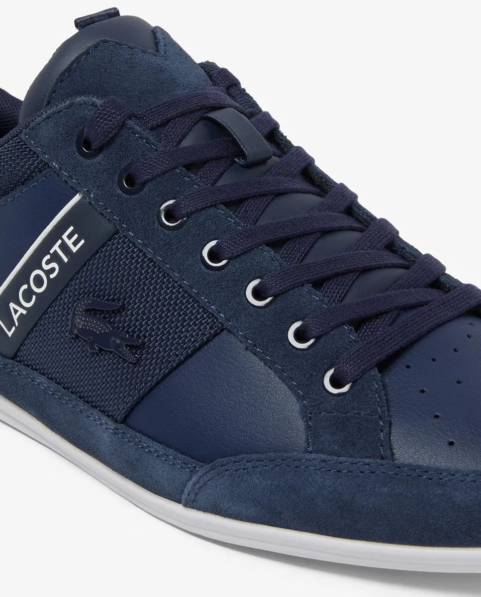 LACOSTE Men’s Chaymon Suede Sneakers Blue LACOSTE Men’s Chaymon Suede Sneakers Blue