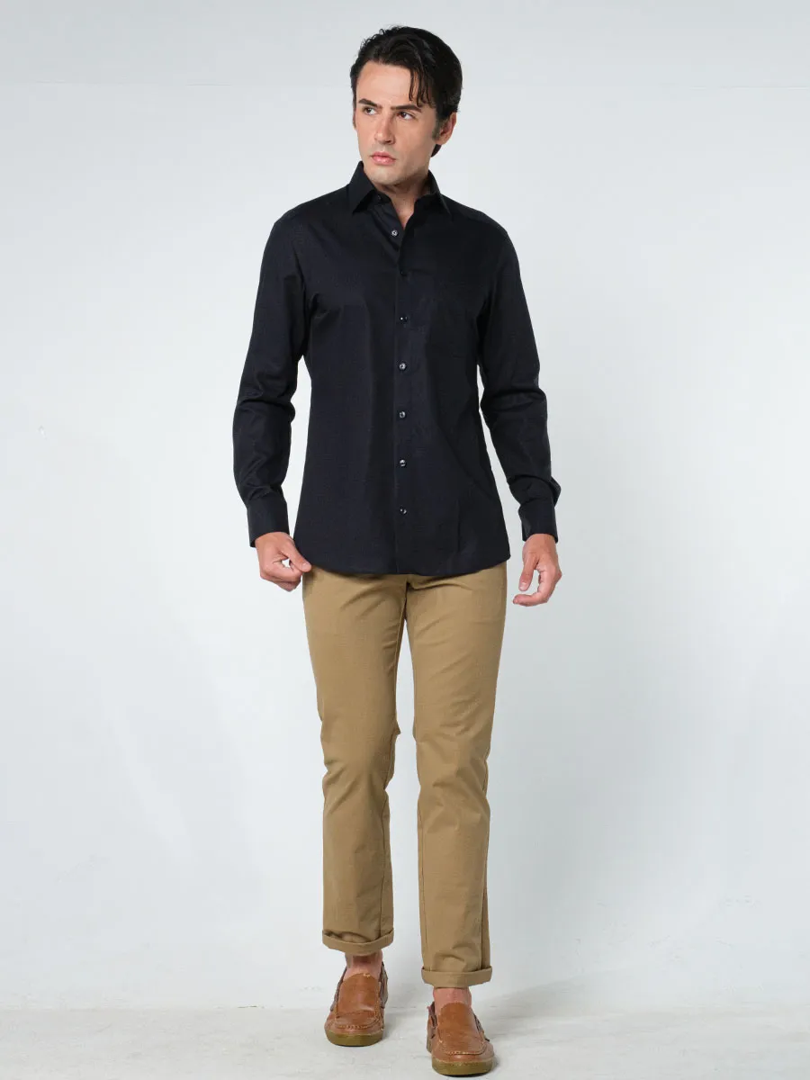 OLYMP MEN SHIRT LONG SLEEVES MODERN FIT BLACK OLYMP MEN SHIRT LONG SLEEVES MODERN FIT BLACK