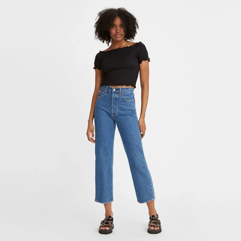 LEVI'S Women's Ribcage Straight Ankle Jeans Medium Indigo LEVI'S Women's Ribcage Straight Ankle Jeans Medium Indigo