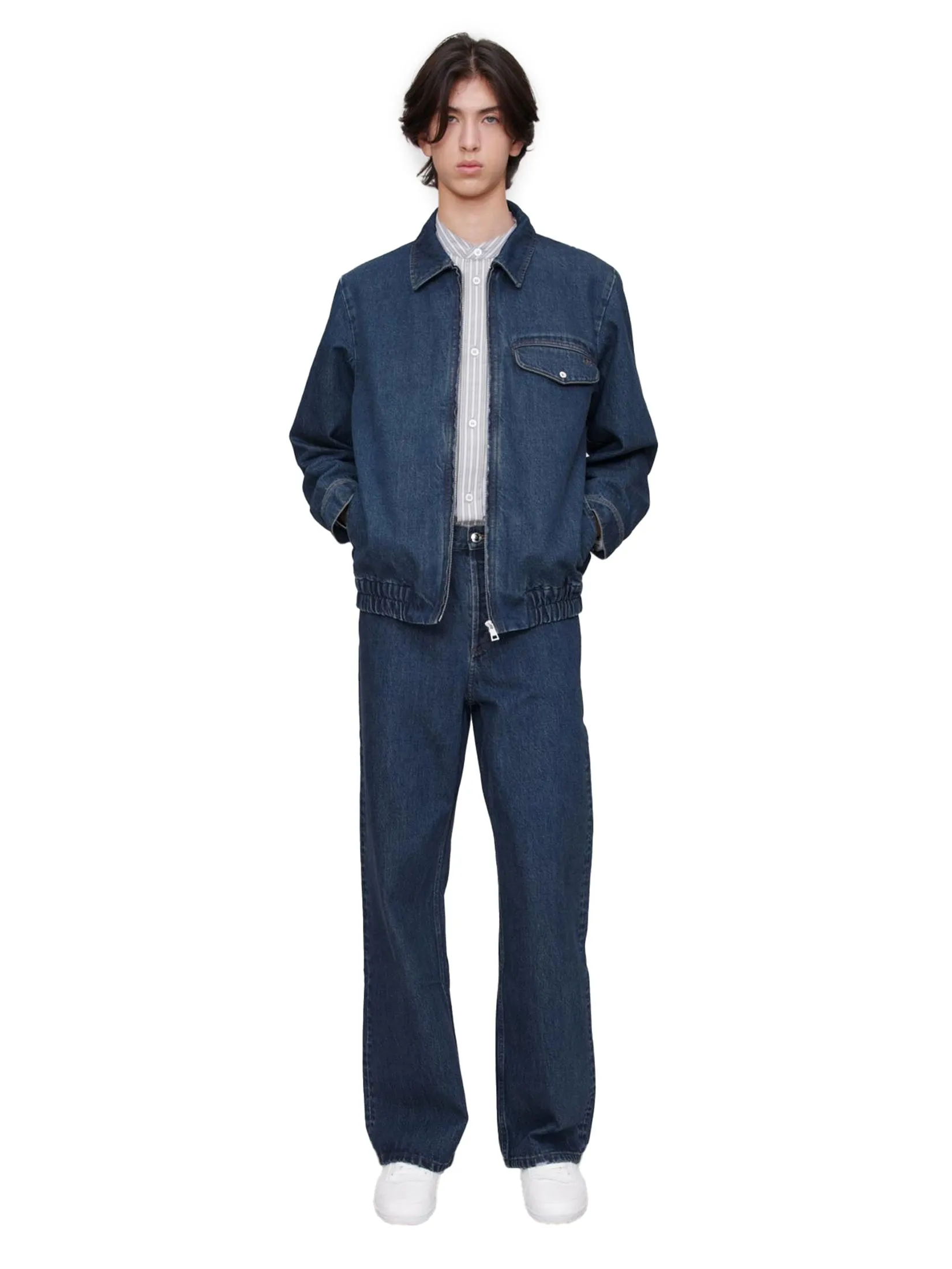 A.P.C. Men Jacket Blouson Fabrizio Zippe IAL Indigo Delave A.P.C. Men Jacket Blouson Fabrizio Zippe IAL Indigo Delave