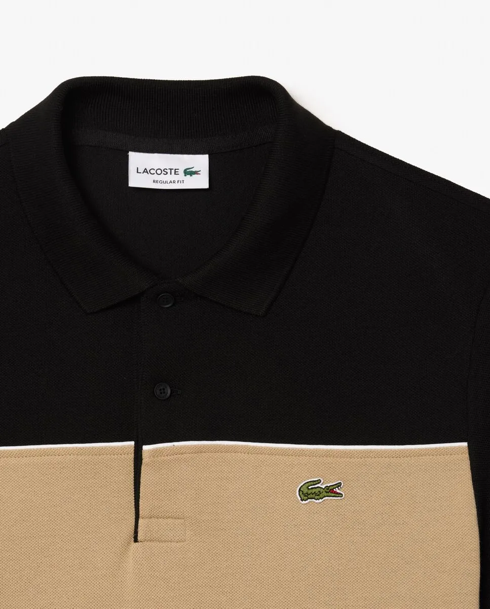 LACOSTE Regular Fit L.12.12 Colour-Block Polo Shirt Black LACOSTE Regular Fit L.12.12 Colour-Block Polo Shirt Black