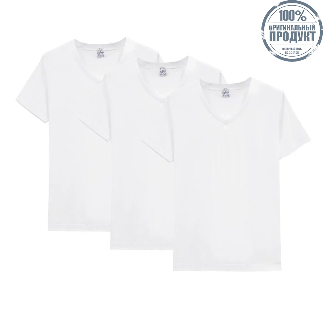 DOUBLE GOOSE Double goose classic white V-neck T-shirts pack 3 pcs. DOUBLE GOOSE Double goose classic white V-neck T-shirts pack 3 pcs.