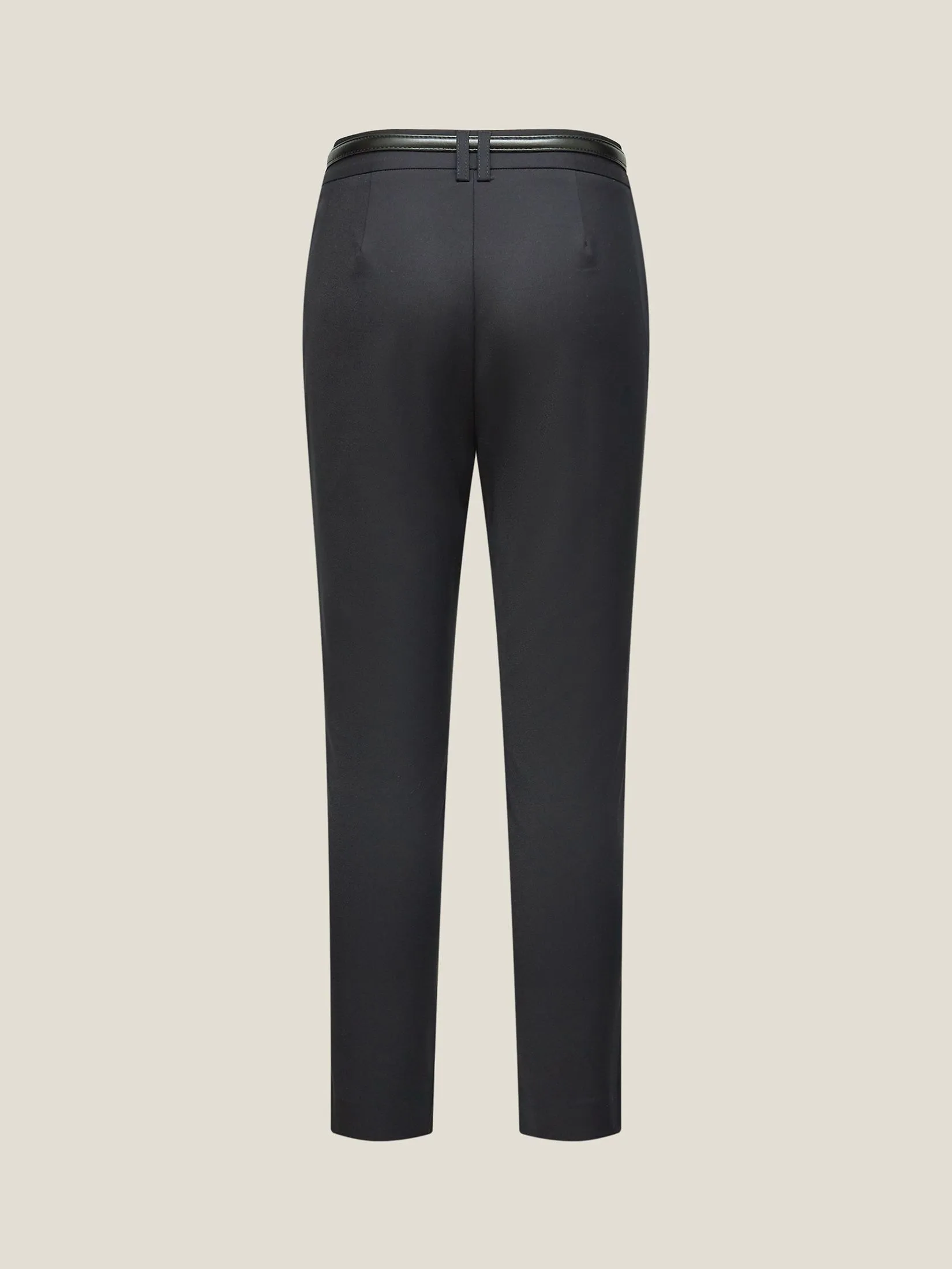 G2000 Women Clothing Cotton Blend Cropped Skinny Casual Pants With Belt Cropped Skinny Shape - Black G2000 Women Clothing Cotton Blend Cropped Skinny Casual Pants With Belt Cropped Skinny Shape - Black